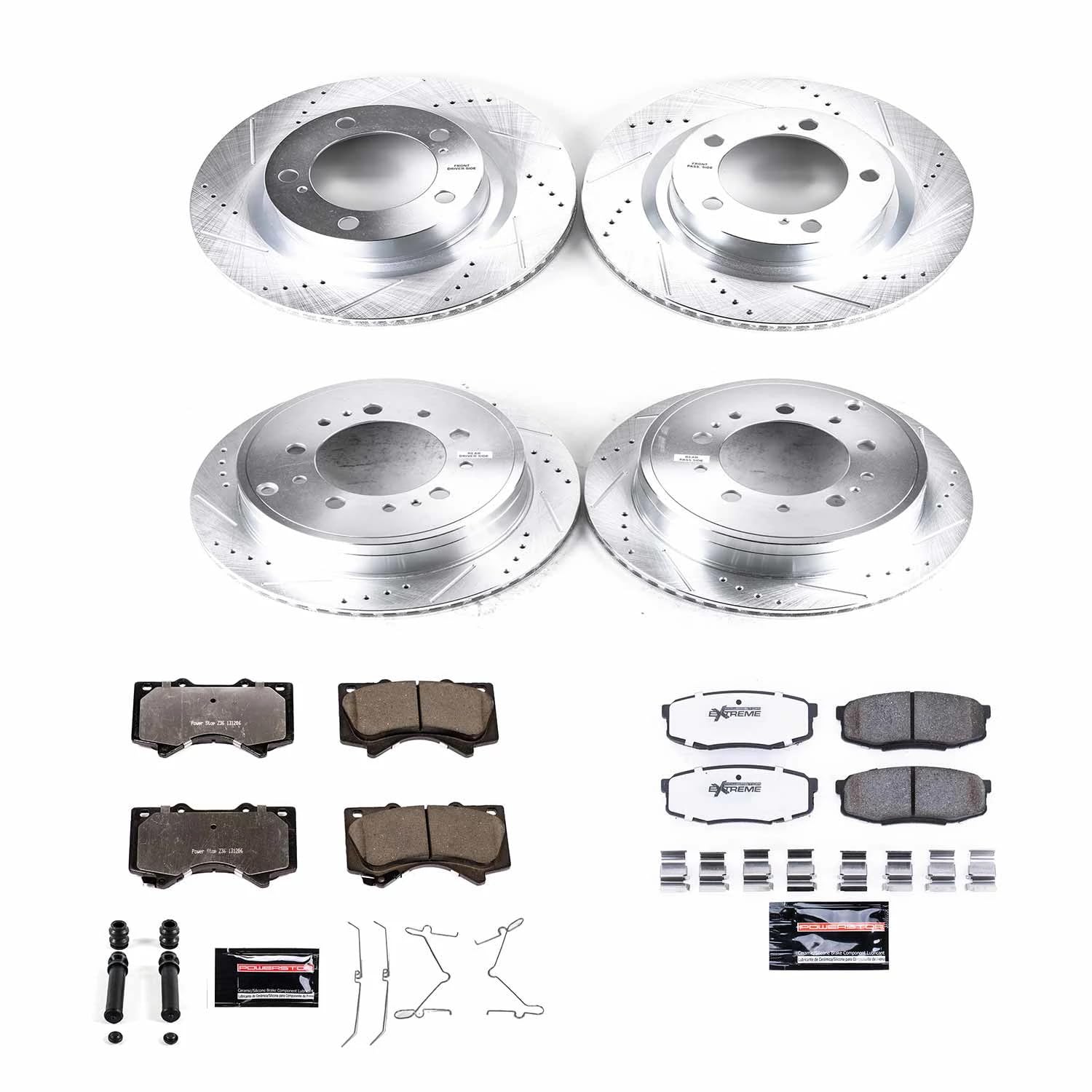 Power Stop Brake Kit For 2007-2021 Toyota Tundra, 2008-2020 Sequoia, 2016-2021 Land Cruiser, 2016-2021 Lexus LX570 - Front and R