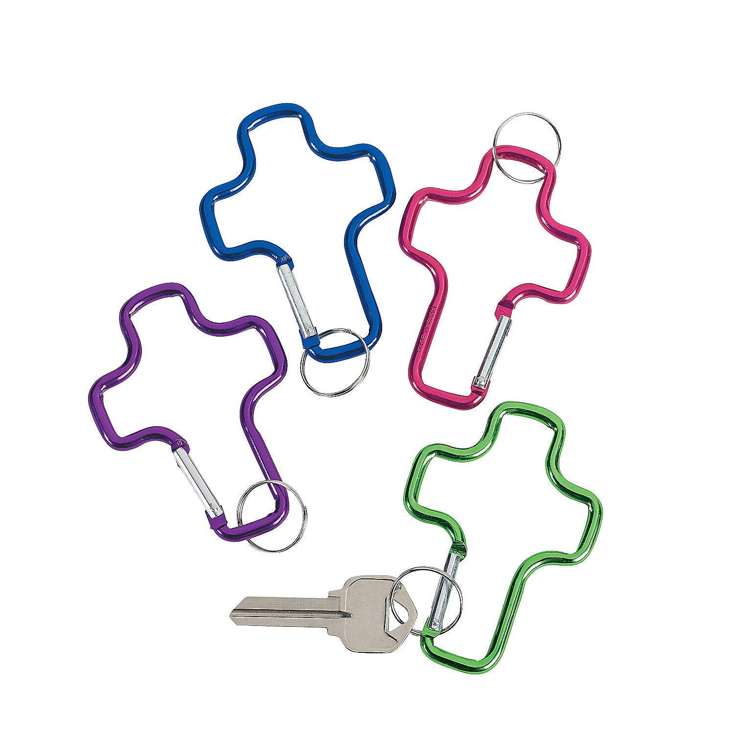 Aluminum Cross Clip Key Chains (Set Of 12)