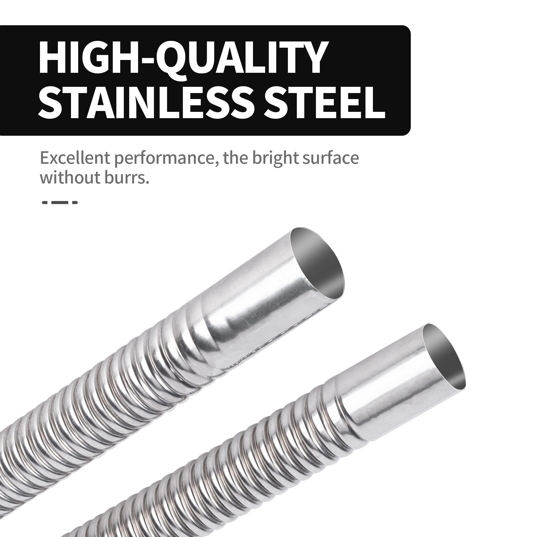 23.6 Inches Stainless Steel Exhaust Hose, 2.5Cm/ 1 In Fuel Tank Diesel Gas Vent Hose Length, Flexible Exhaust Tubing Diesel Heater Exhaust Pipe Inner Diameter Air Heater Exhaust Pipe