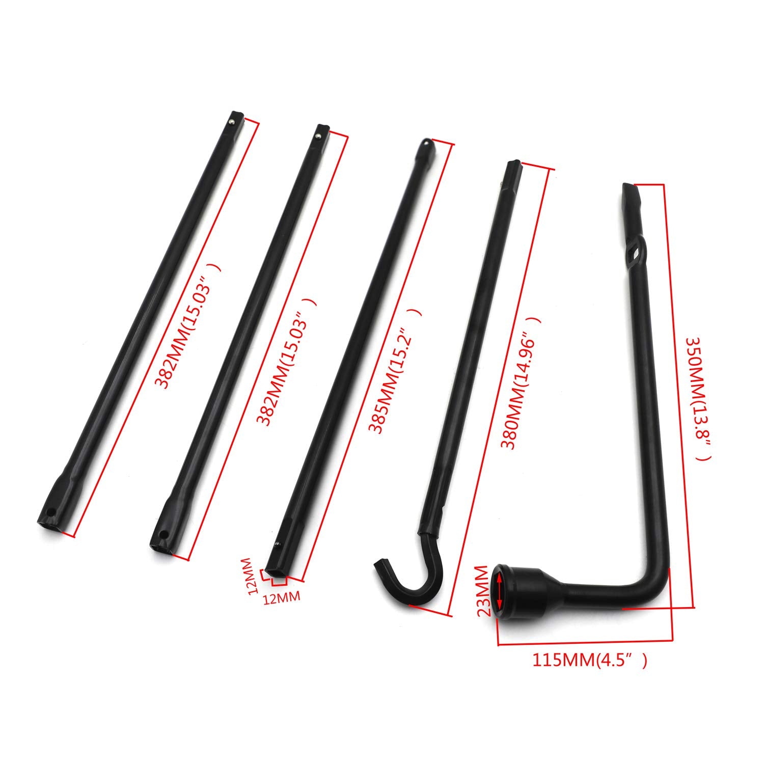 Httmt- Black Spare Tire Lug Wrench Kit Compatible With Ram 1500 2002-2015 Pickup Repair Change Tool Kit [P/N: Et-Car-Tire001-Bk]