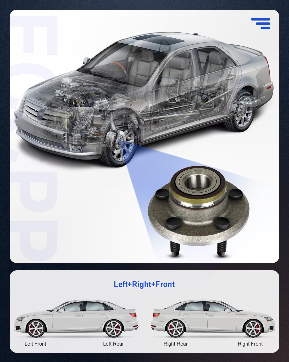 ECCPP Front Wheel Hub Bearing Assembly 5 Lugs w/ABS RWD Compatible with 2005-2014 Chrysler 300 2008-2014 Dodge Challenger 2006-2