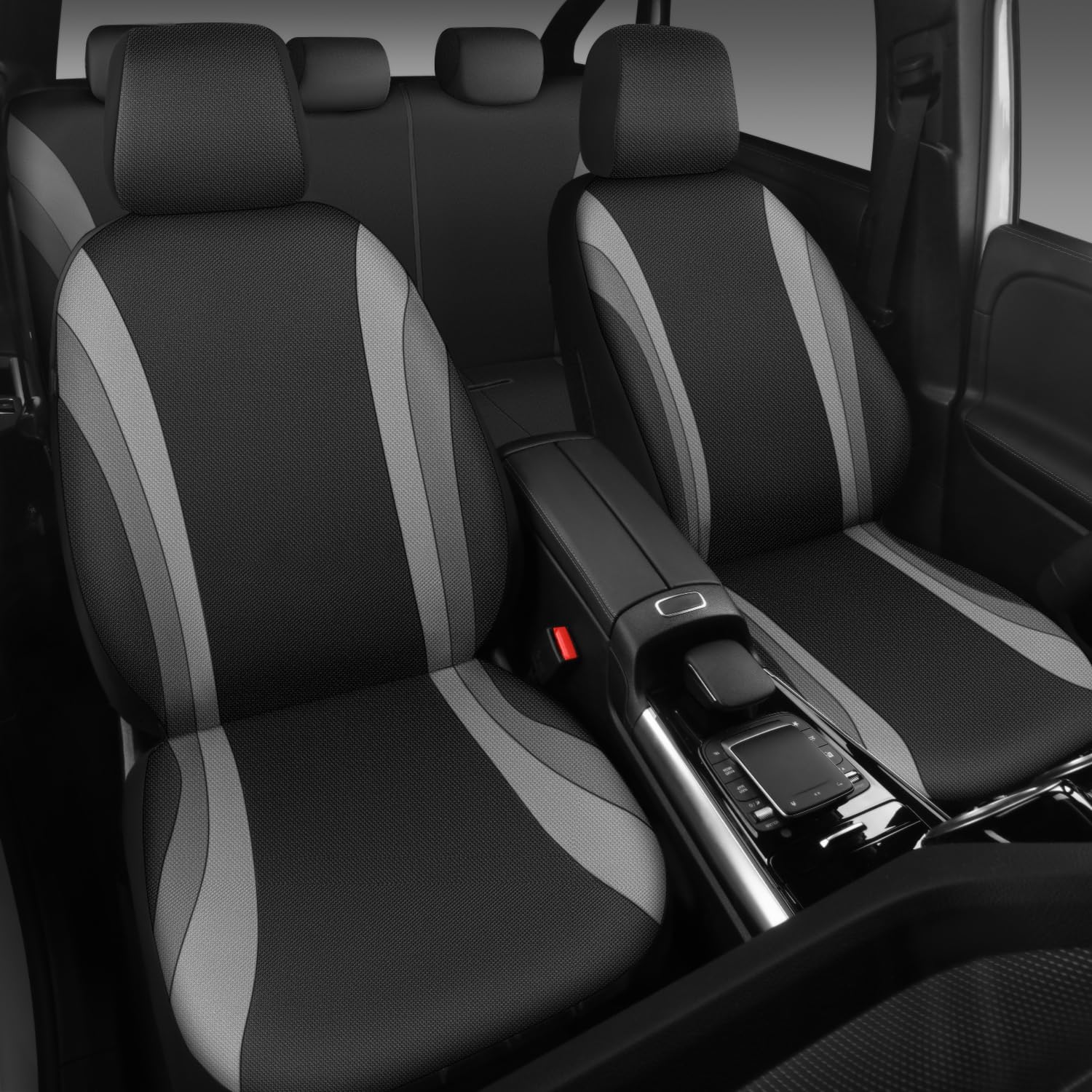 Car Pass Eva Waterproof Car Seat Covers Full Set,Black Gray Seat Covers For Cars,Airbag Compatible,Universal Fit Sedans,Vans,Suv