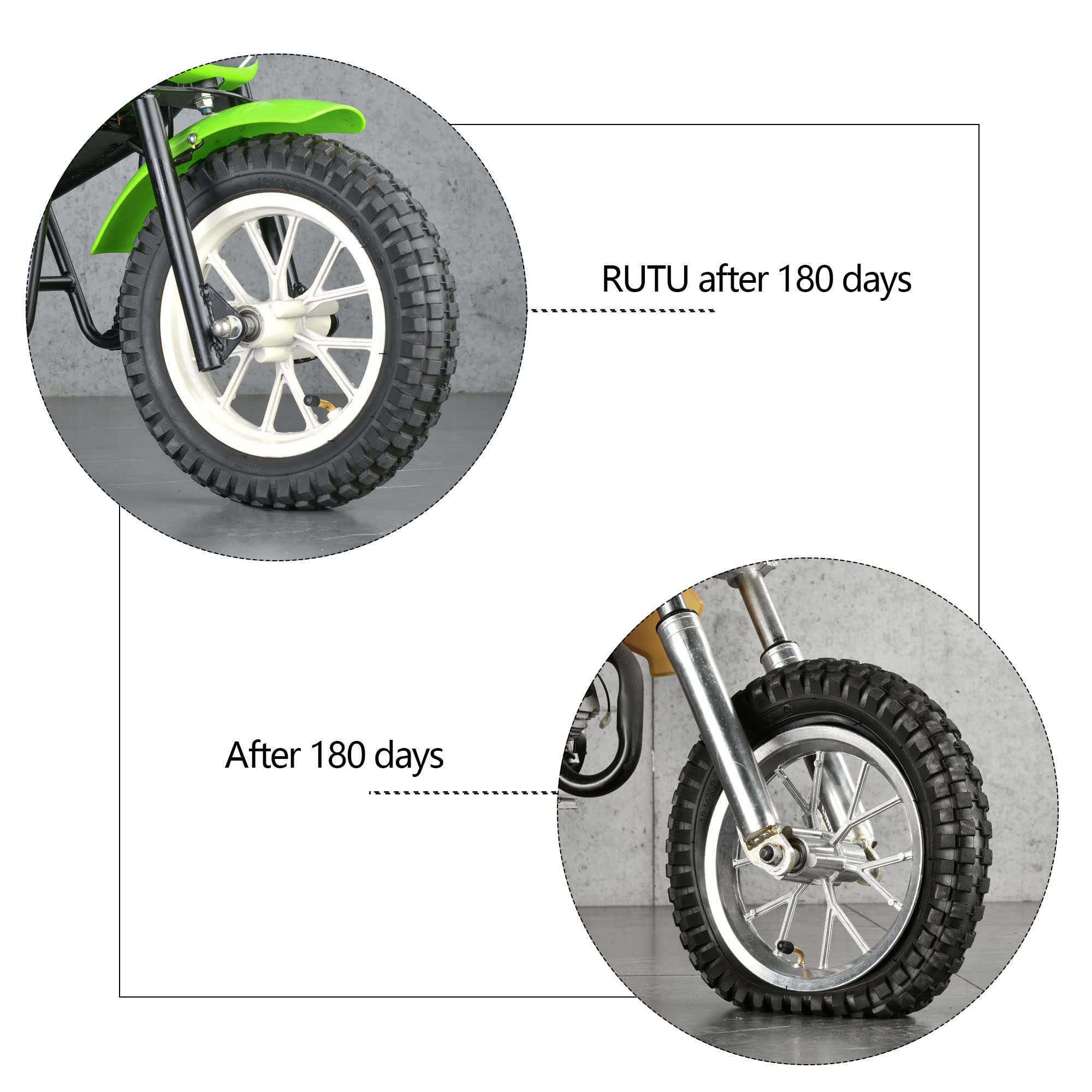 Rutu 12.5X2.75 Inner Tube & Bike Tire Set - Compatible With Scooter, Kids Dirt Bikes, 12 1/2 X2 3/4 - Heavy Duty Scooter Tire Tube For Mini Pocket Bikes Tr87 Valve Stem Air Valve With Dust Caps