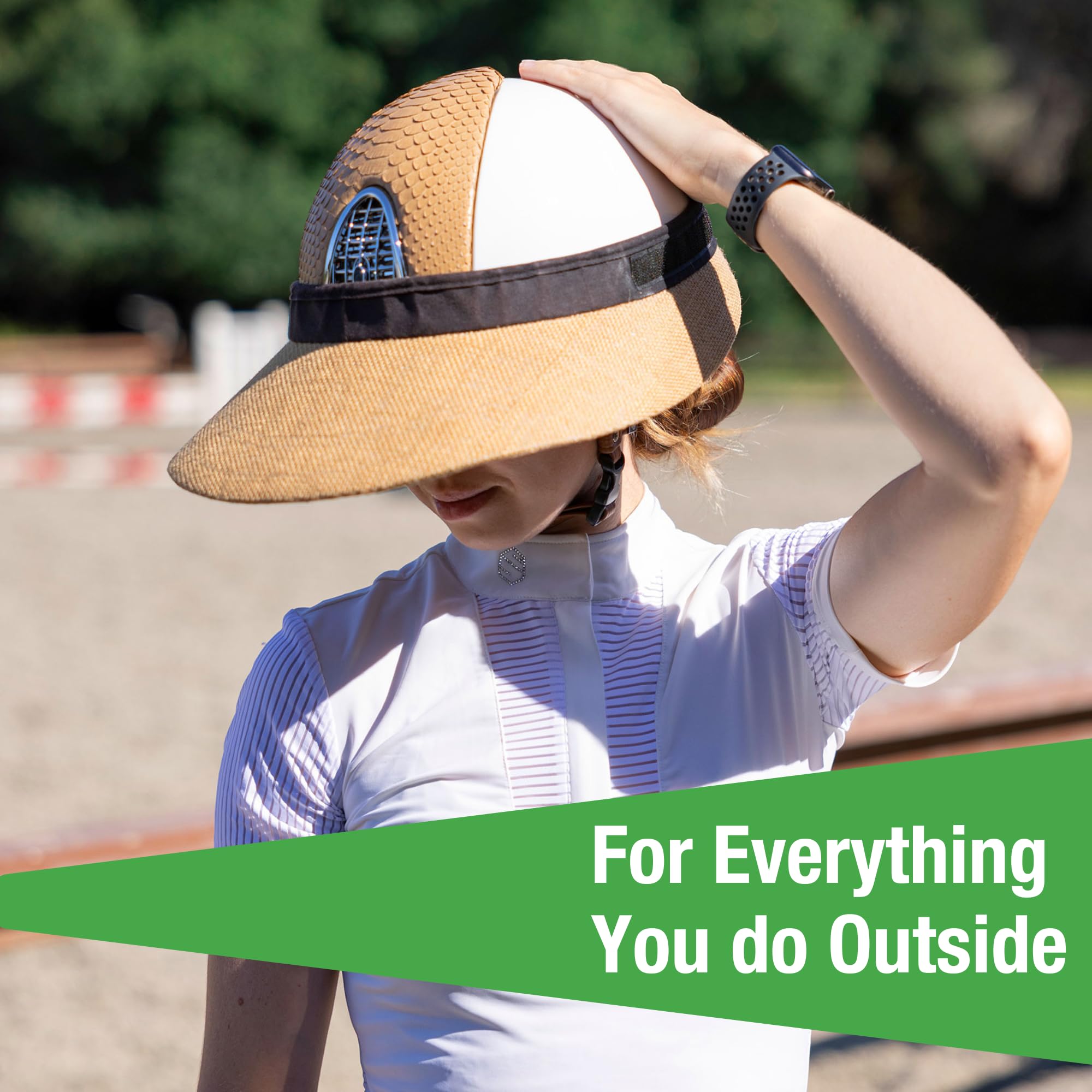 Equivisor Original 4.5” Sun Visor | Helmet Sun Protection Visor With Patented Gripper System | One Size Fits All | Ideal For Horseback Riding, Biking, Golfing | Mens And Womens Visor Hat | Black