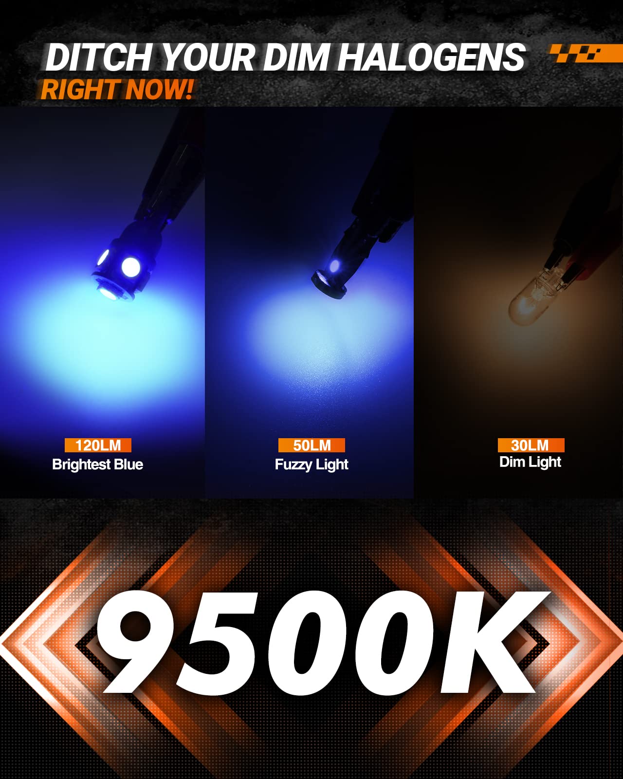 Sealight 194 Led Bulbs, 168 W5W 2825 Led Bulb 6000K Brilliant Blue Super Bright Replacement For Dash Board Light, License Plate