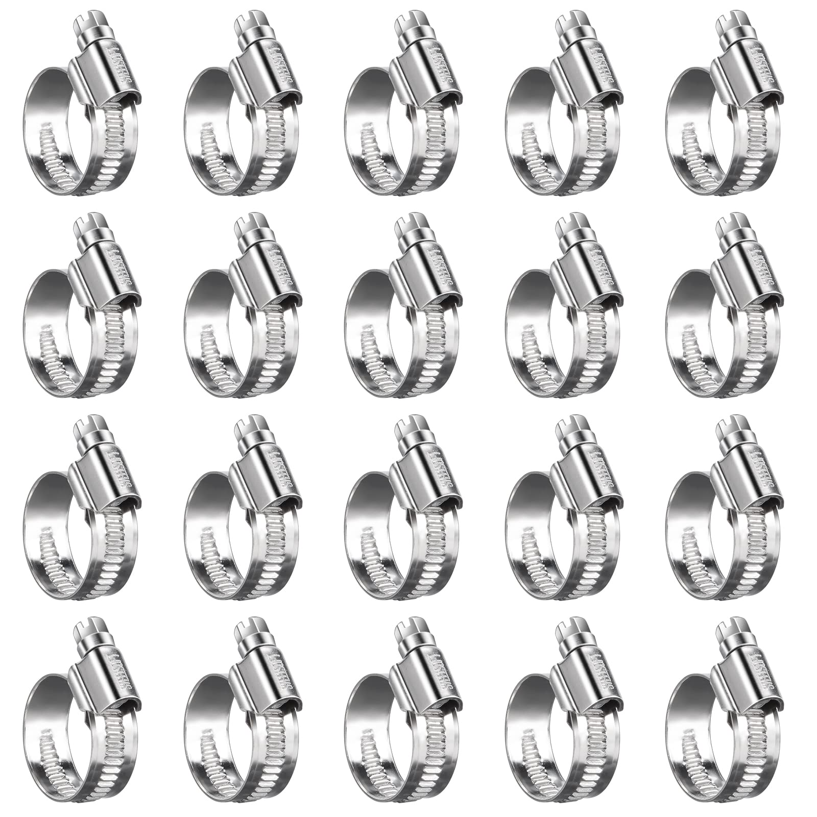 Steelsoft Non-Stripping Worm Gear Hose Clamp Size#10, 5/8 To 1-1/16 Inch Adjustable Stainless Steel Hose Clamps For 5/8''Id Fuel