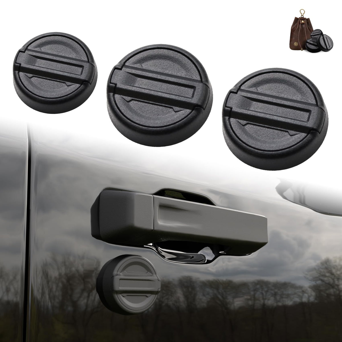 for Jeep Keyhole Covers, for 2018-2024 Jeep Wrangler JL & Gladiator JT, Door Lock Cover for Wrangler, Keyhole Cover 3Pcs,5 Years