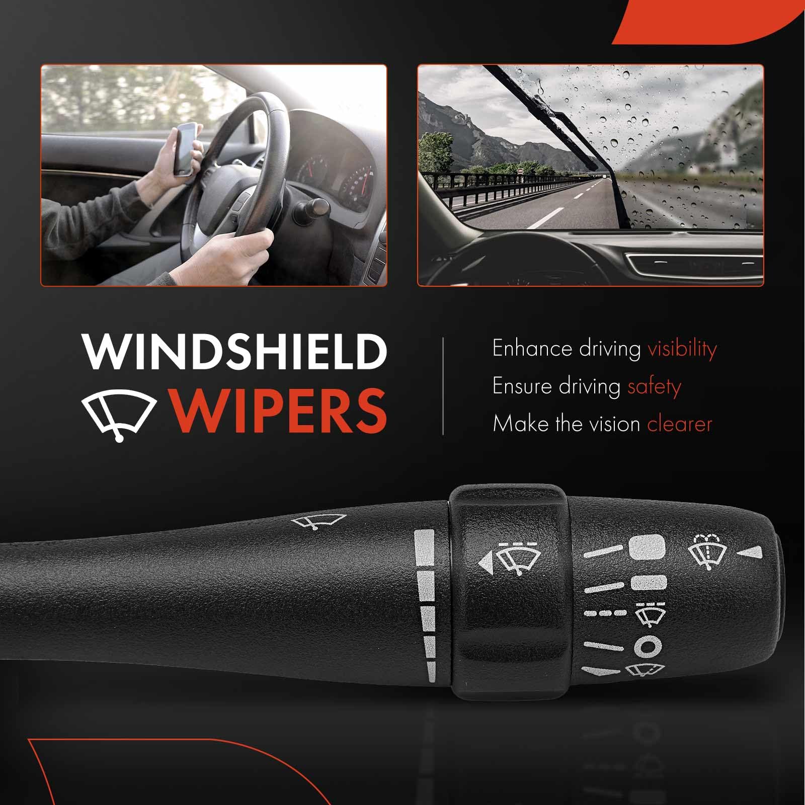 A-Premium Front Windshield Wiper And Washer Switch Lever Compatible With Chevy Pontiac Saturn - 2005-2010 - Cobalt, Hhr, Malibu, G5, G6, Pursuit, Solstice, Aura, Sky