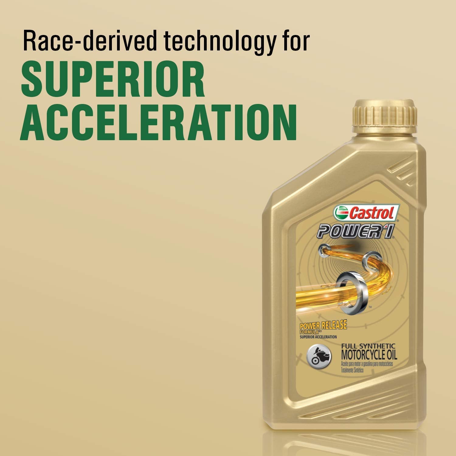 Castrol Power1 V-Twin 20W-50 Full Synthetic Motorcycle Oil, 1 Quart, Pack Of 6