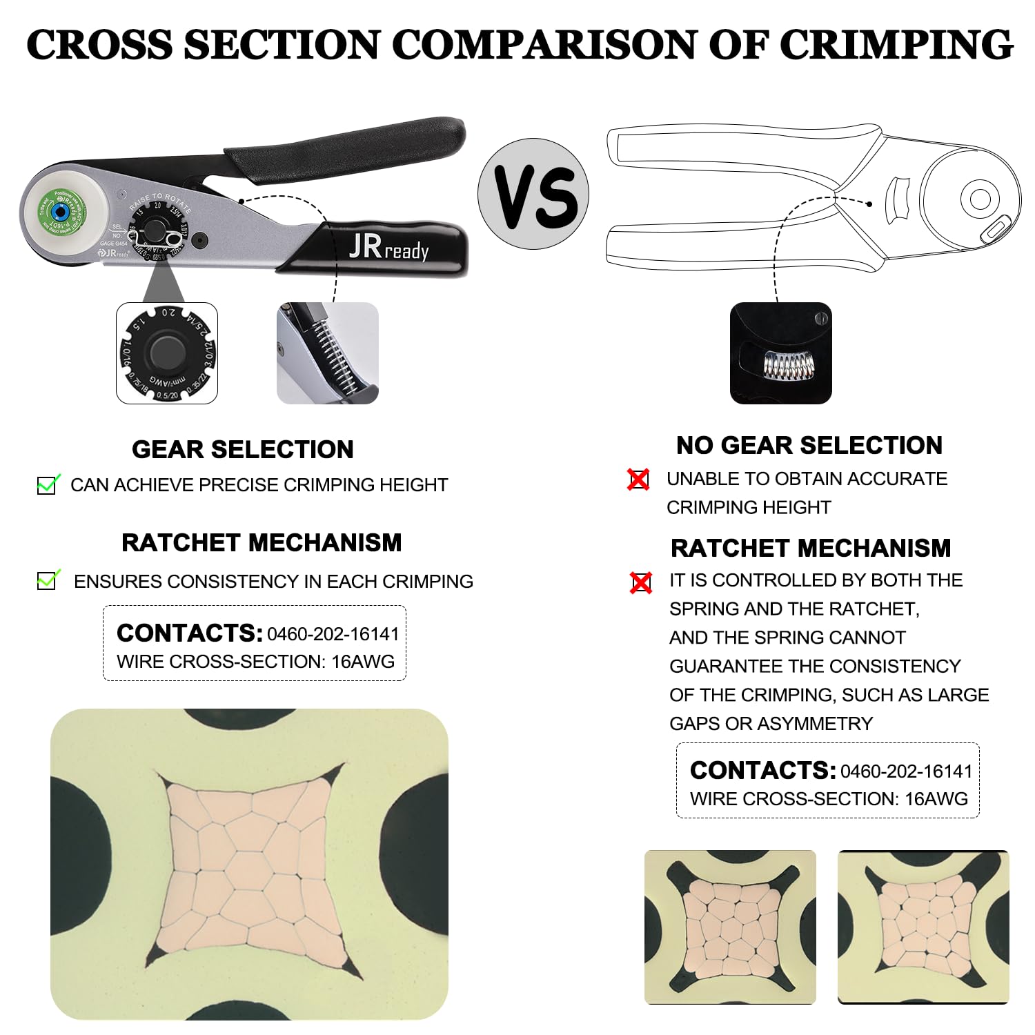 Jrready St6359 Deutsch Connector Kit, 2 3 4 6 8 12 Pin Dt Connectors, Size 16 Solid Contacts 16-20Awg, Deutsch Crimp Tool, Deuts
