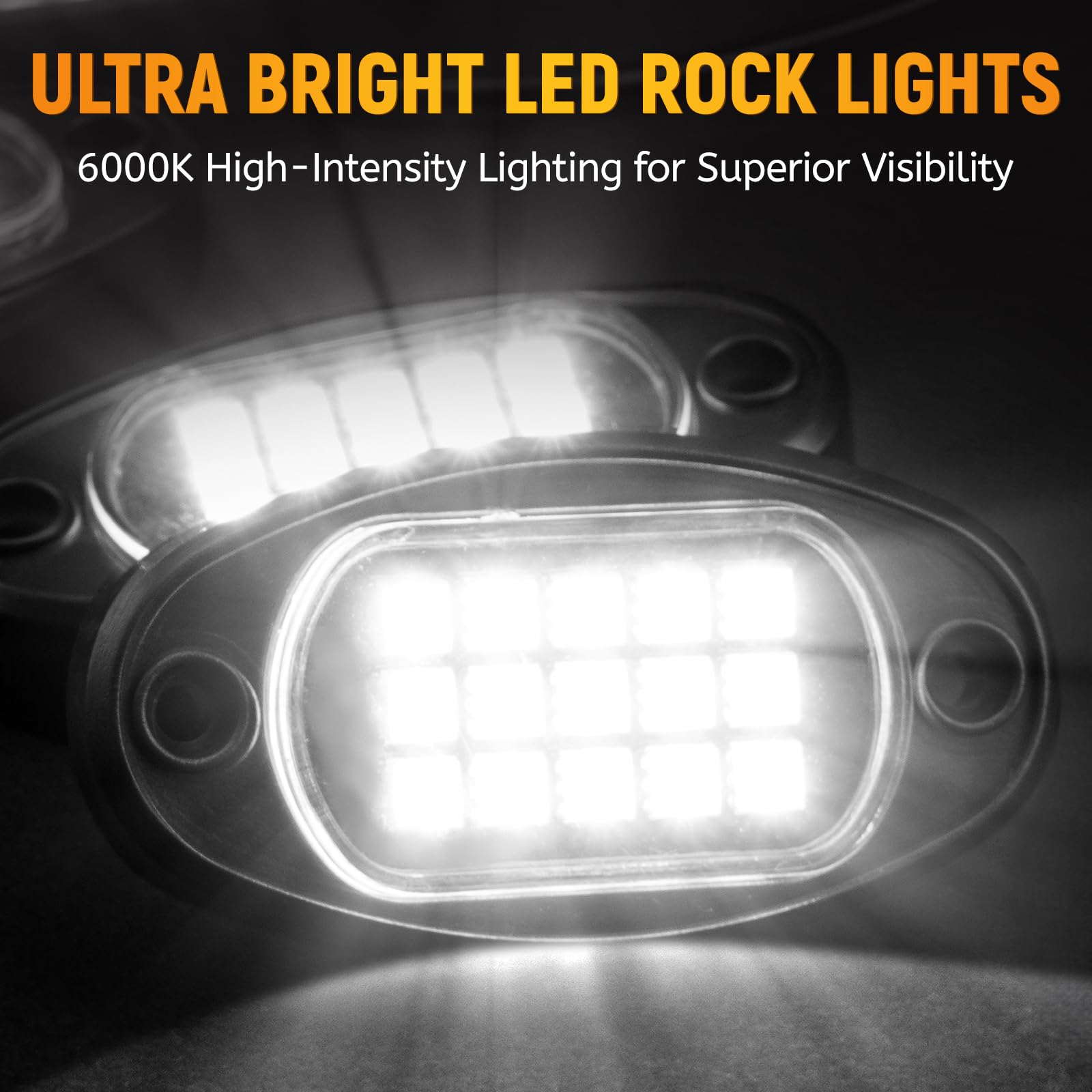 Yoneda Rock Lights For Trucks(20 Pods White With 13Yd Wire)