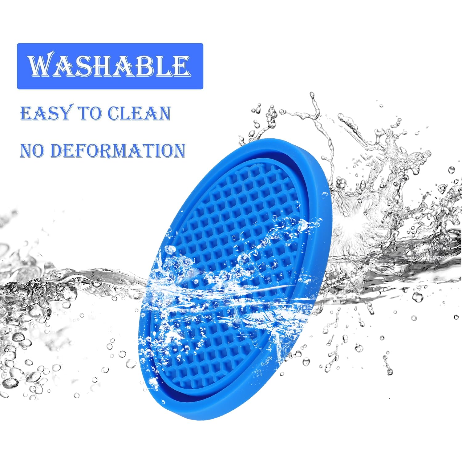 Singaro Car Cup Coaster, 4Pcs Universal Non-Slip Cup Holders Embedded In Ornaments Coaster, Car Interior Accessories, Blue