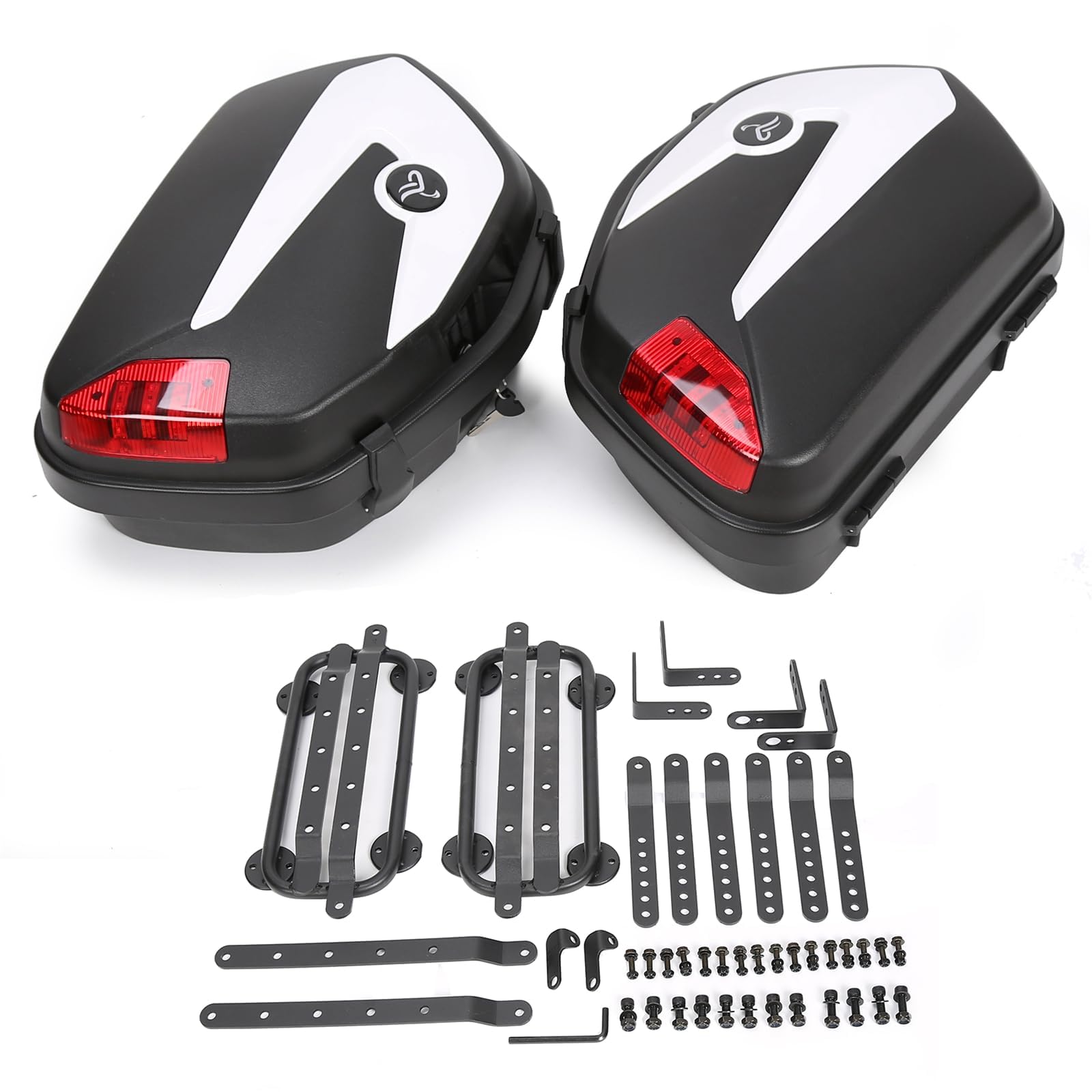 ECOTRIC Hard Saddlebags Compatible with Can-am Spyder ROADSTER RS ST Honda Street With Mounting Brackets