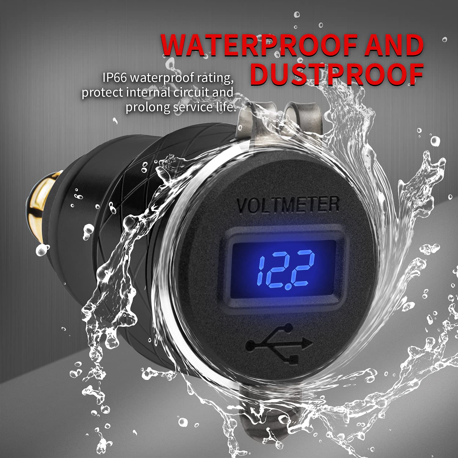 Daiertek Din Hella Plug To Dual Usb Charger Adapter For Bmw Triumph Tiger Ducati Motorcycle Quick Charge Qc 3.0 Powerlet Waterproof With Blue Led Voltmeter