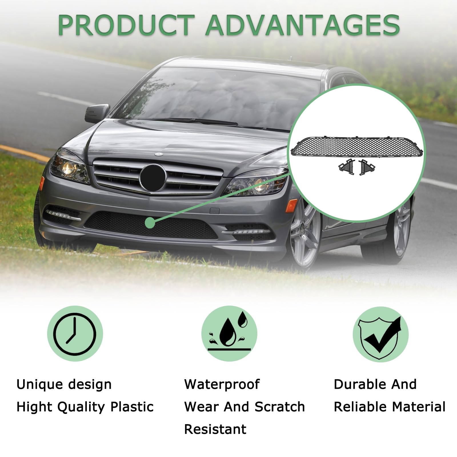 Matmacro Front Bumper Grille Compatible For Mercedes Benz W204 C Class Front Grill C230 C300 C350 Amg 2008 2009 2010 2011 2048850153