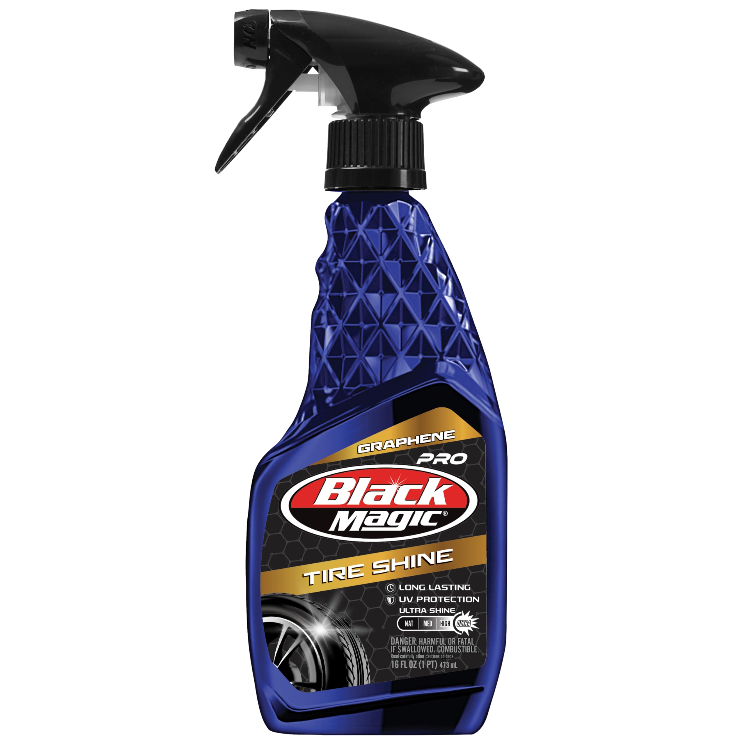 Black Magic 120177 Intense Graphene Tire Shine 16Oz - Top Of The Line Tire Shine And Durability, Repelling Brake Dust And Road G