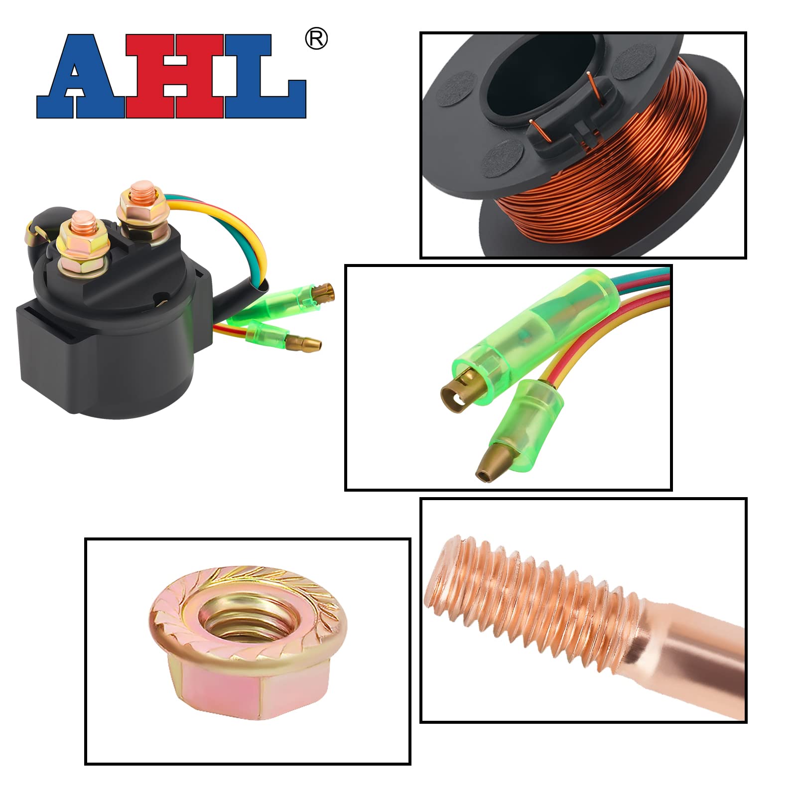 AHL Starter Solenoid Relay for Honda TRX400EX Sportrax 2002-2007 ATV / TRX300EX Sportrax 2001-2006 / TRX300EX FOURTRAX 1993-2003