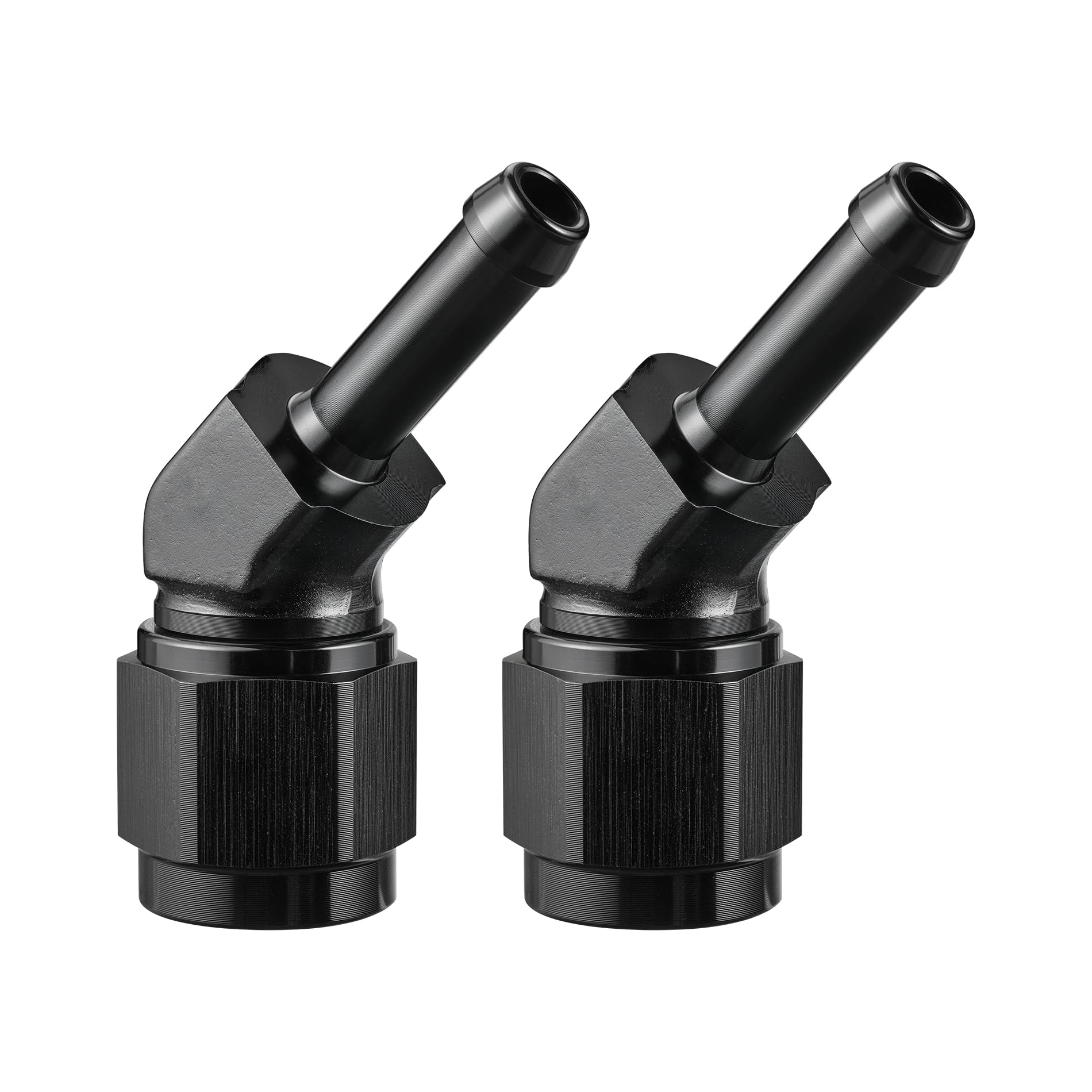 EVIL ENERGY 6AN Female to 1/4'' Barb Hose Fitting 45 Degree Swivel 2PCS