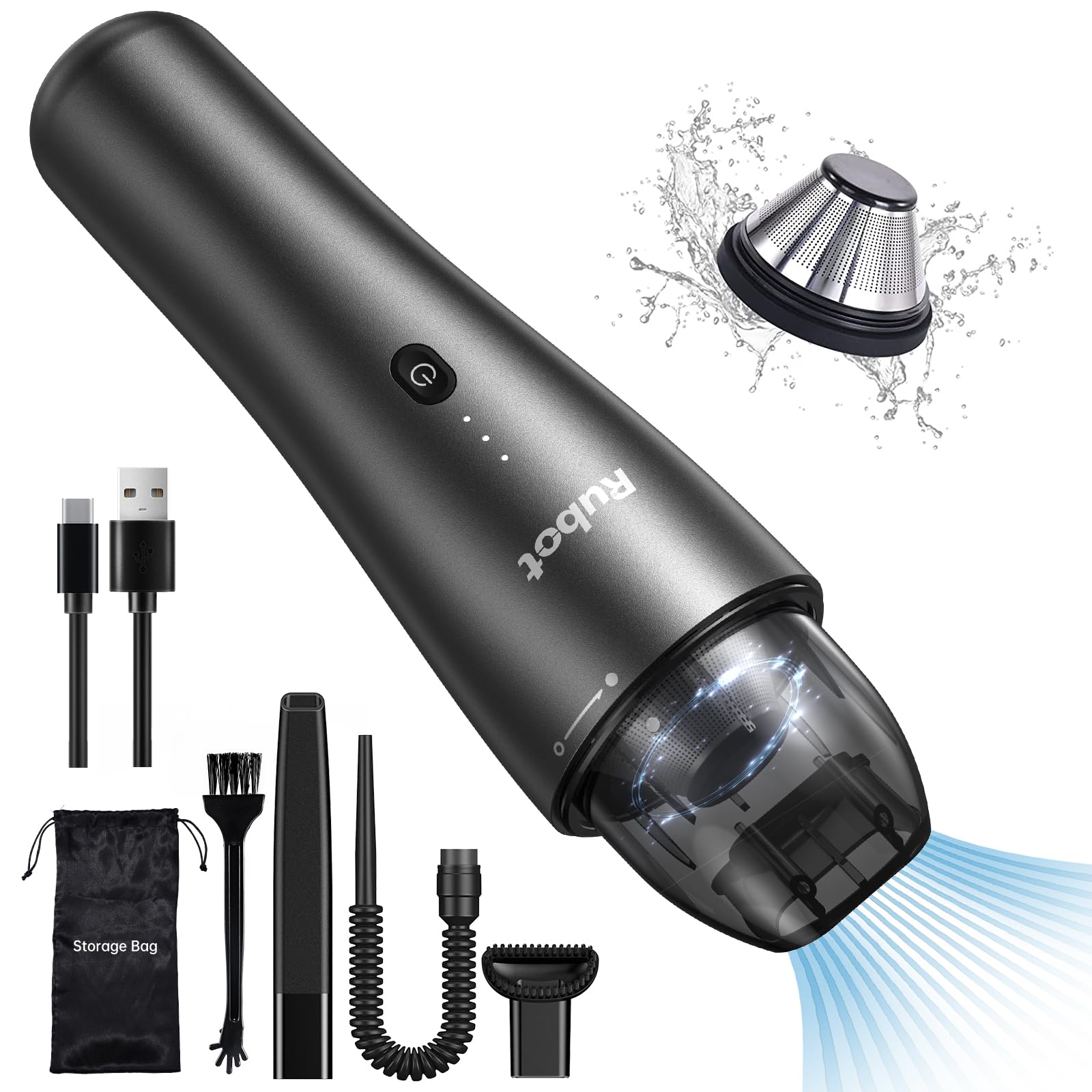 Rubot Car Vacuum Cleaner, Car Vacuum Cordless Rechargeable,7000Pa Mini Vacuum Portable Vacuum Cleaner For Car Detailing(P02)