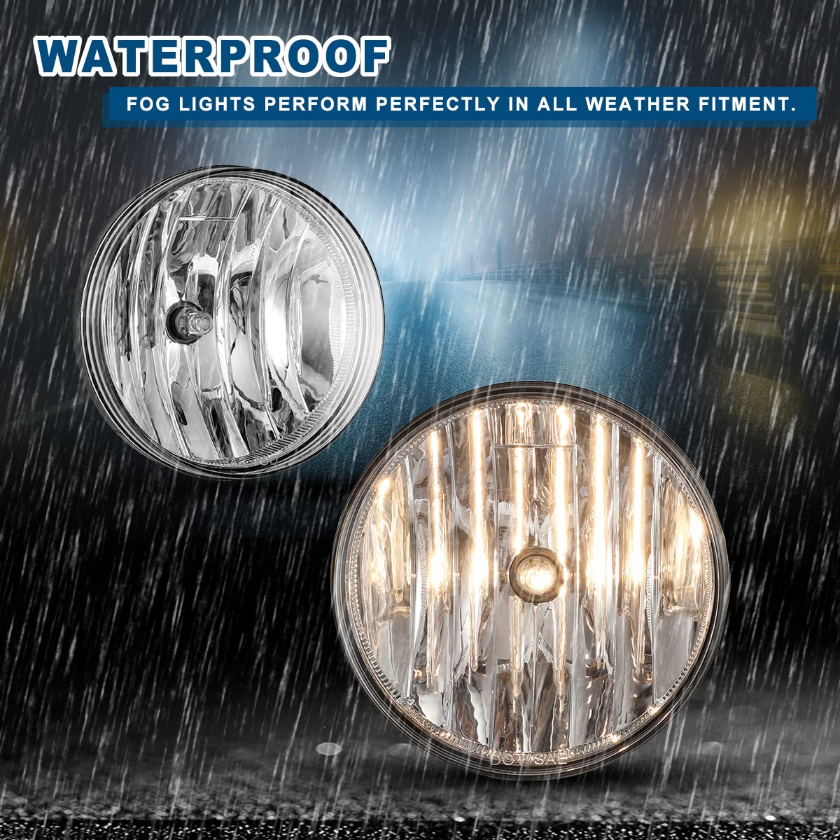 Winjet Compatible With [2007 2008 2009 2010 2011 2012 2013 2014 Gmc Sierra] Driving Fog Lights