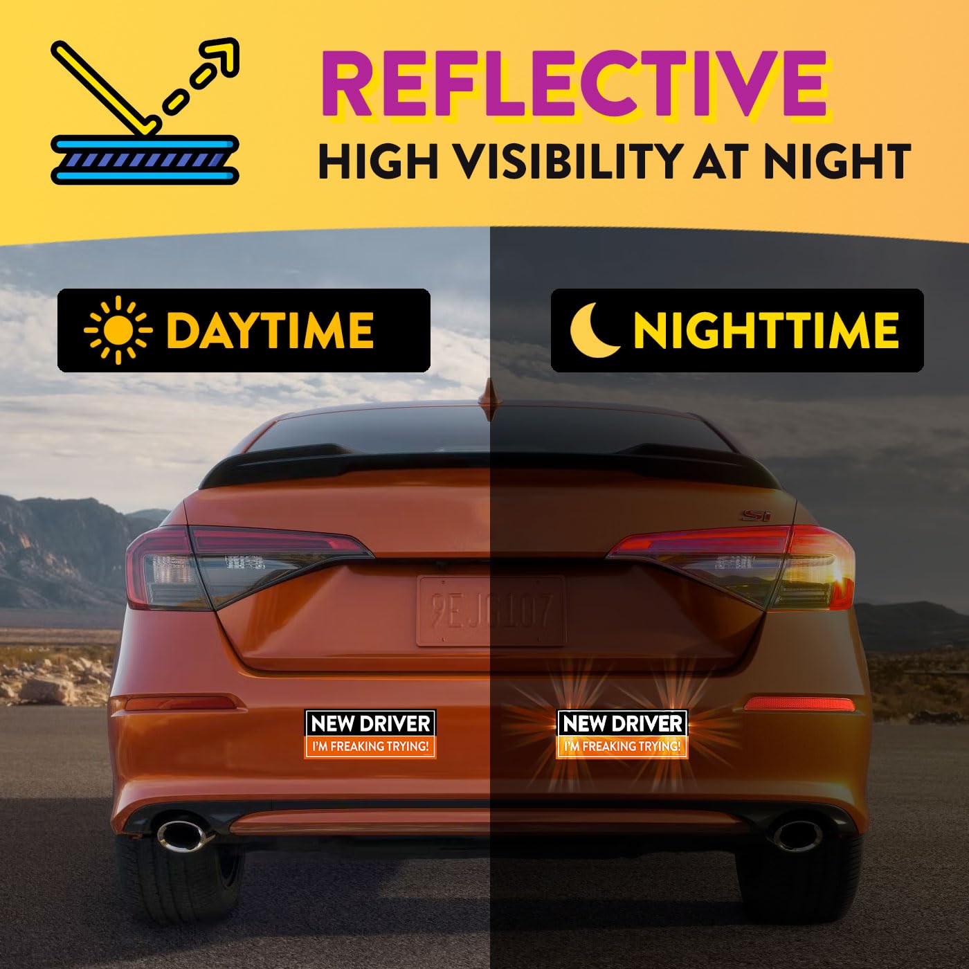 Rio Salto 3-Pack Large New Driver Car Magnet Please Be Patient Magnet Permit Student Driver Magnets Sticker Cool Prank Rookie Fu