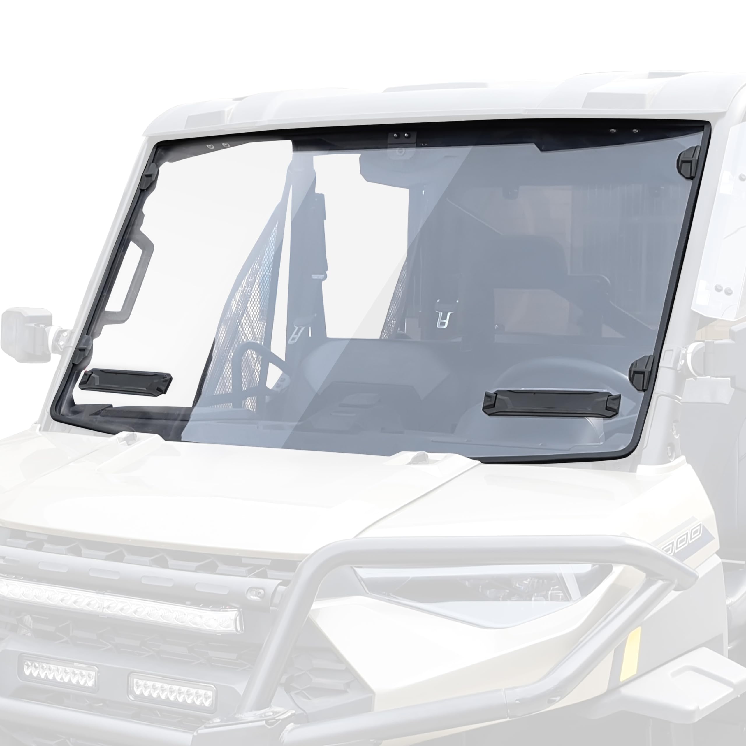 SAUTVS Full Windshield for Ranger XP 1000, Clear Dustproof Durable Hard Coat Poly Vented Full Windshield for Polaris Ranger XP 1