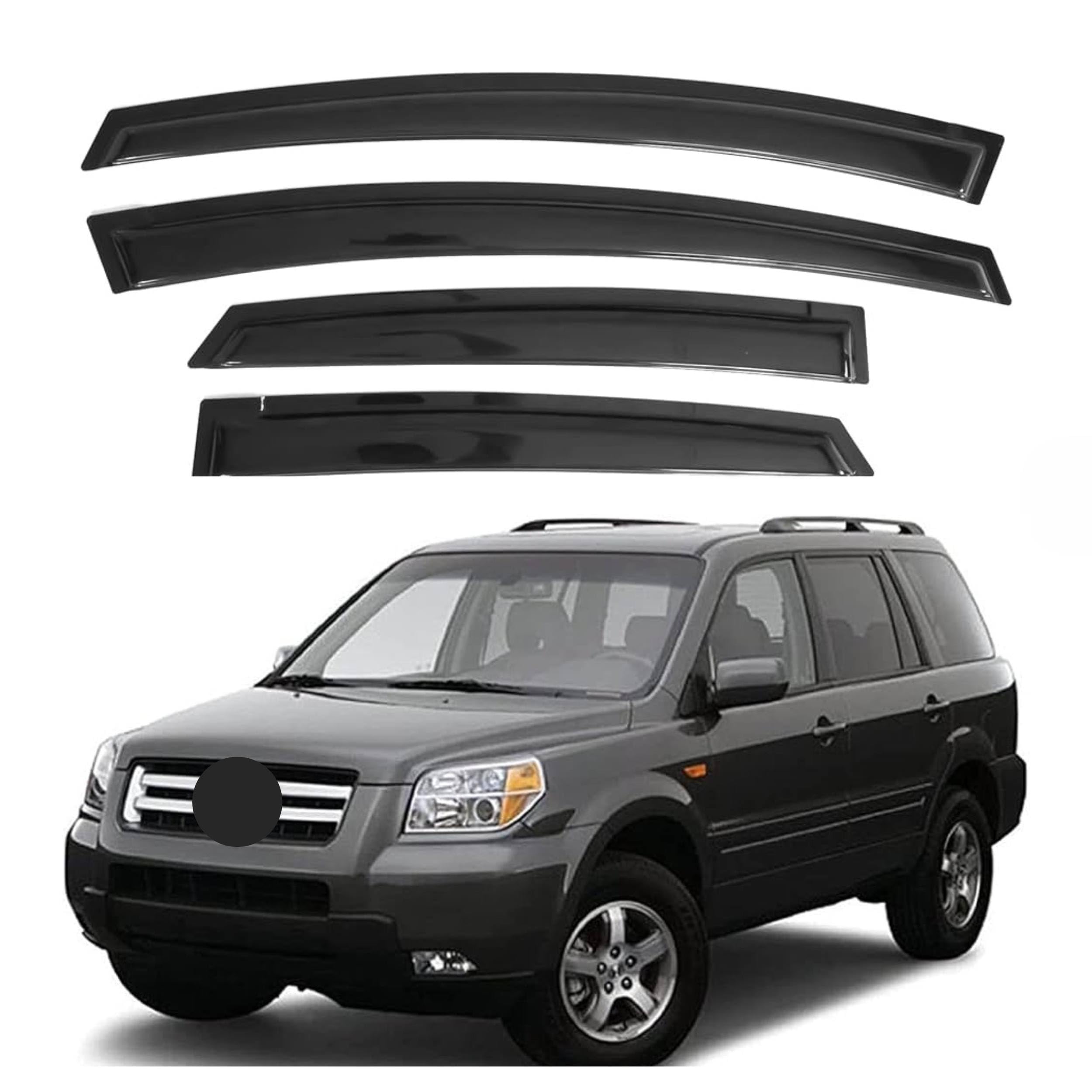 Ig Window Visor For Honda Pilot 2003-2008, Rain Guard Tape-On Extra Durable Sun Wind Side Vent Window Deflector, 2003 2004 2005