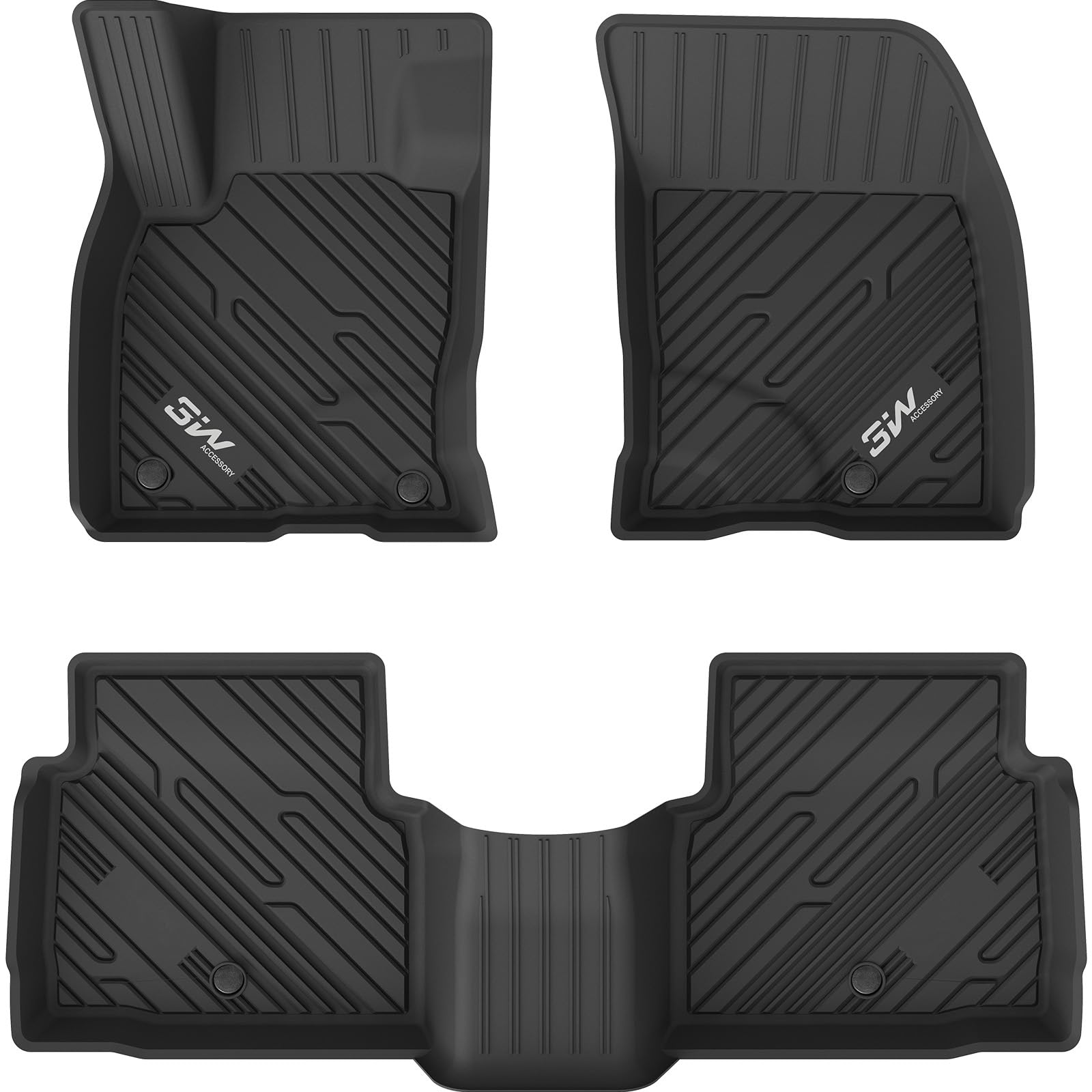 3W Floor Mats Fit For Ford Escape 2020-2024 2025 (Not For Hybrid), Tpe All Weather Custom Fit Floor Liner For Ford Escape 1St An