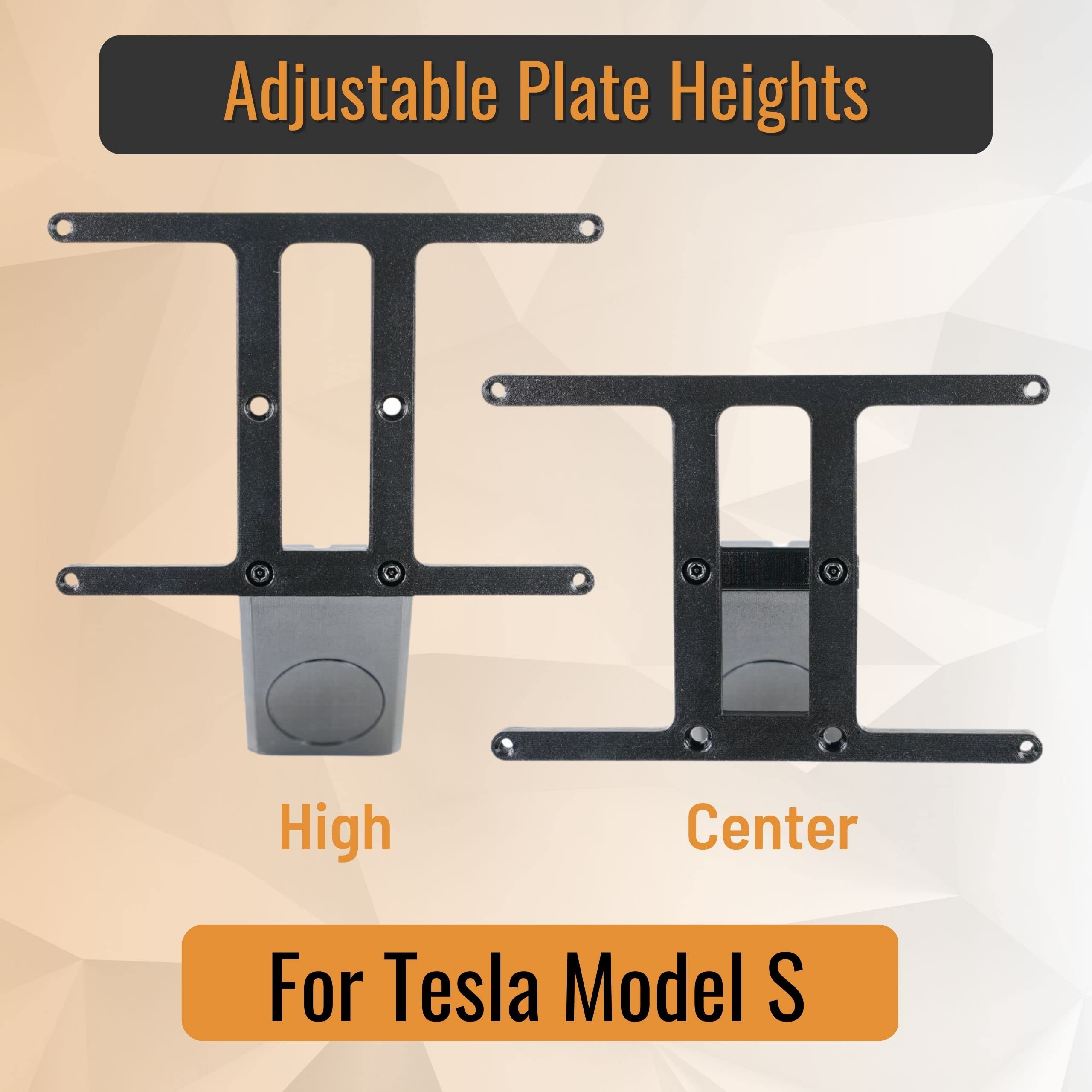 Snapplate Front License Plate Holder For Tesla Model S - Safety-Optimized Breakaway Design, Anti-Theft, Removable, Height-Adjust