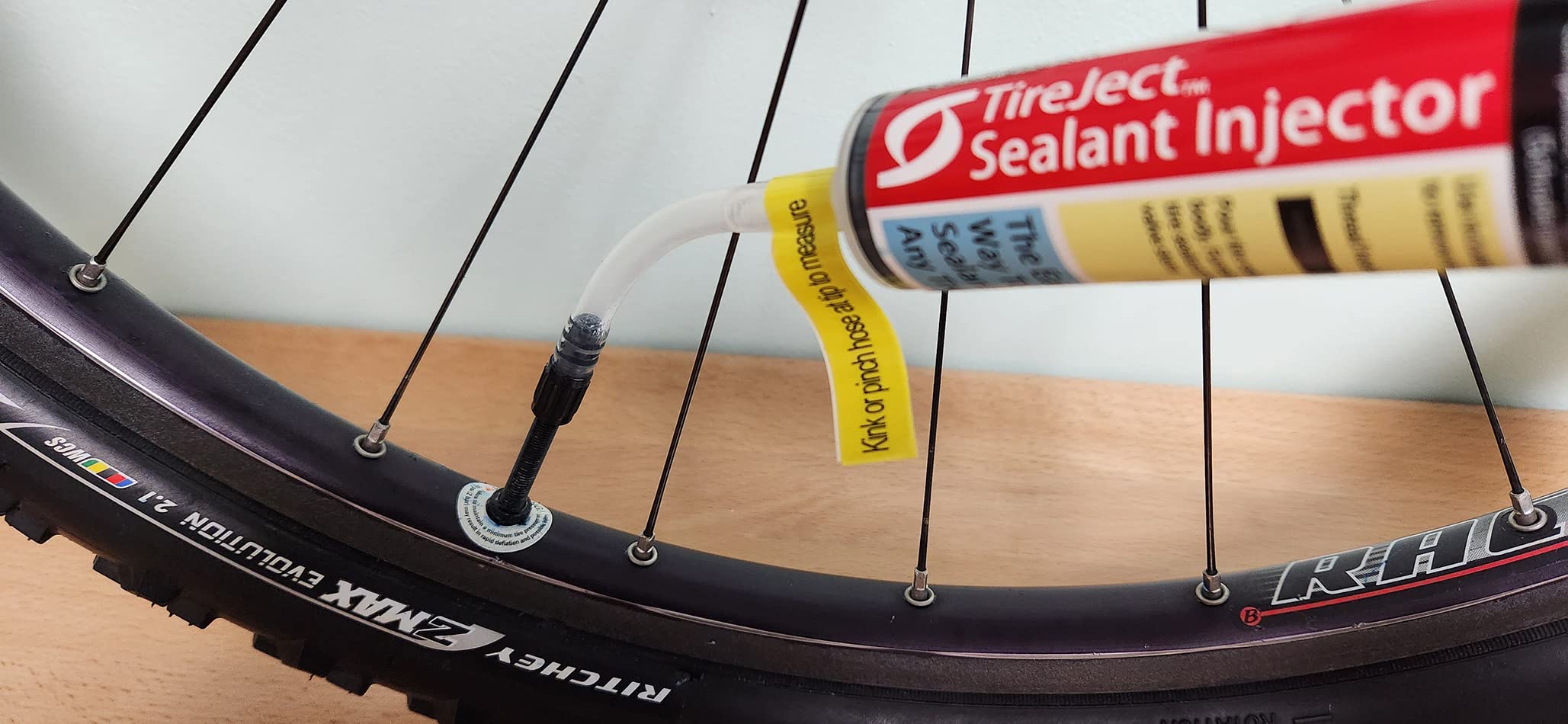 Tireject Tire Sealant Injector - Tubeless Sealant Injector Syringe Applicator Presta & Schrader Compatible - Easy Tire Sealant I