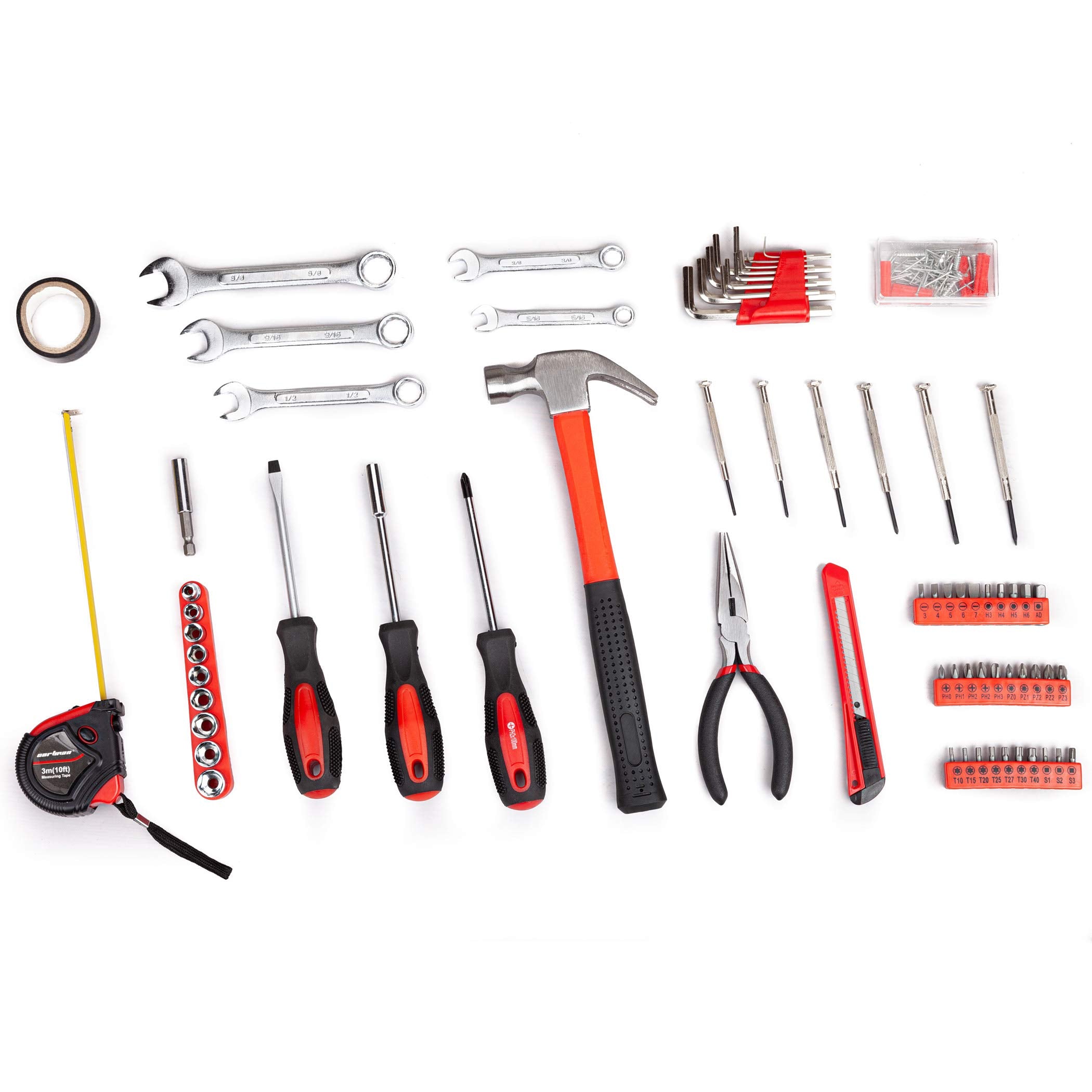 Cartman 148 Piece Automotive And Household Tool Set Perfect For Car Enthusiasts And Diy Home Repairs