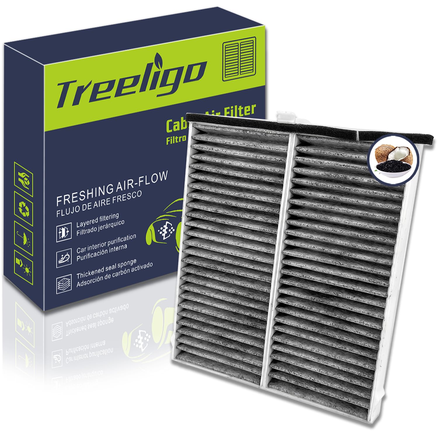 Treeligo Cf11811 Cabin Air Filter, Replacement For Mazda Cx5 2013-2024 Mazda 6 2014-2021 Mazda 3 2014-2018, W/Upgraded Coconut S
