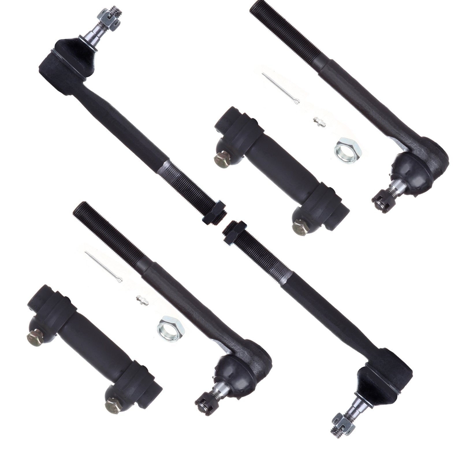 Scitoo 6Pcs Suspension Kit 2 Outer 2 Inner Tie Rod Ends 2 Tie Rod End Adjusting Sleeves For Chevrolet C1500 C2500 C3500 Pickup S