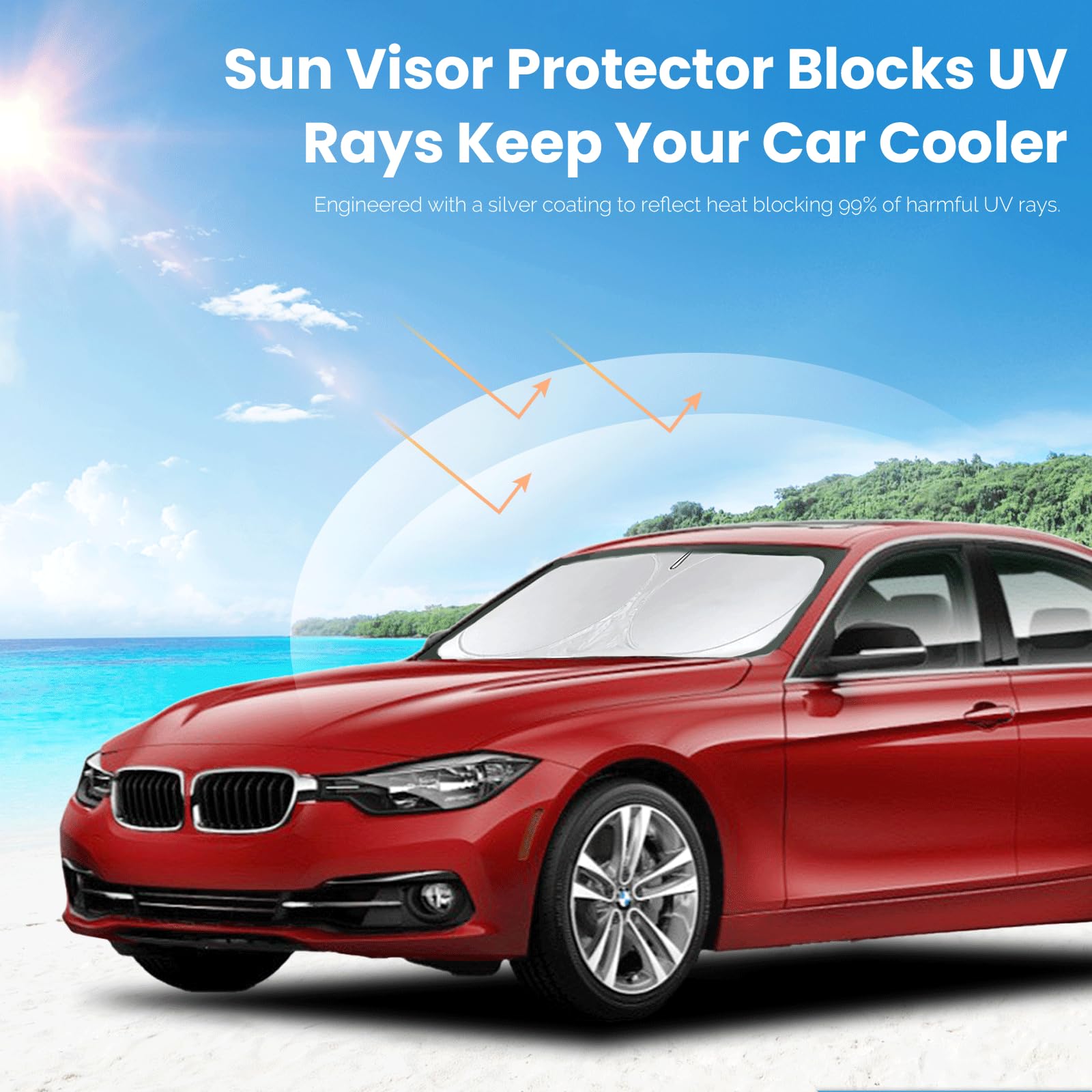 Insauto For 2019-20242025 Bmw 3 Series Car Windshield Sun Shade Sunshade For 2022-2025 B&W 3 Series 330I M340I Sun Protector Fro