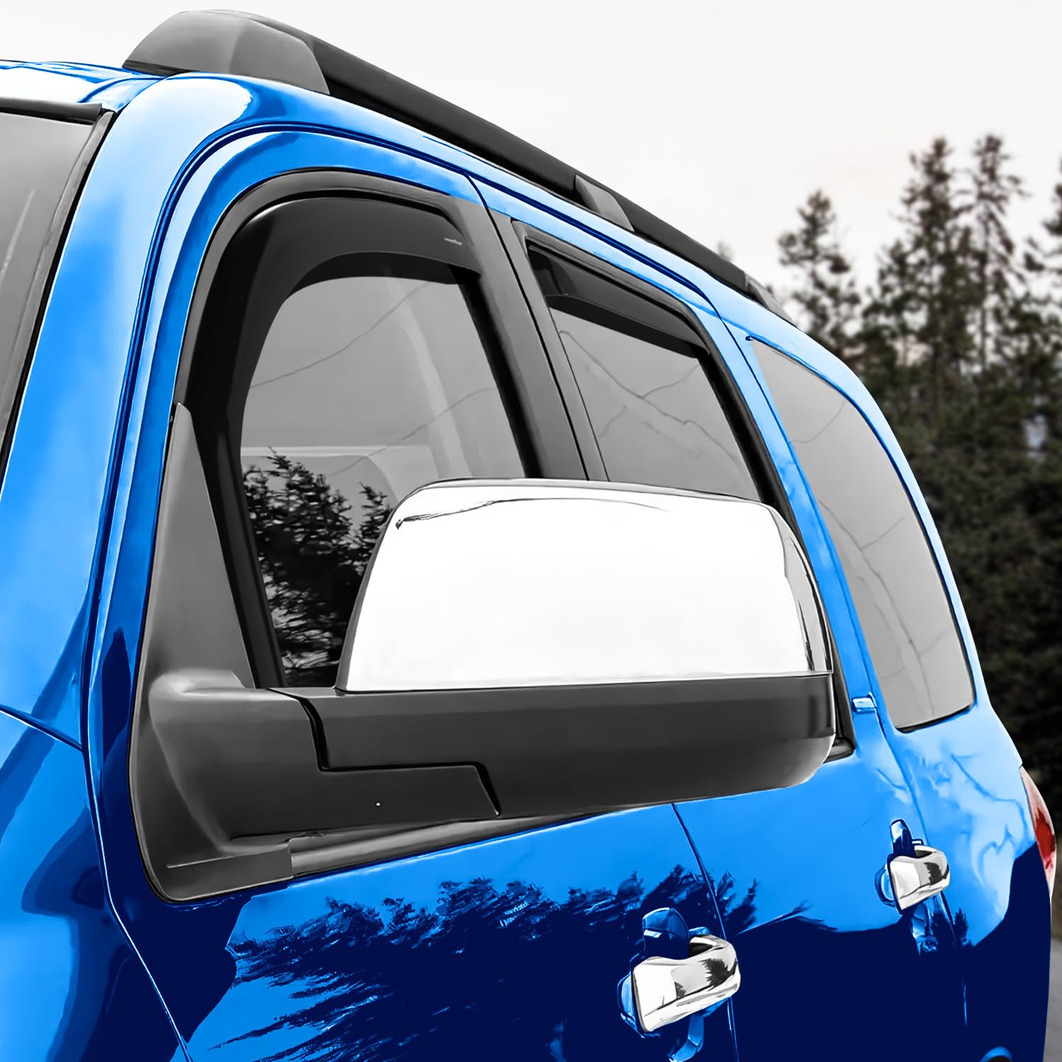 Goodyear Shatterproof In-Channel Window Deflectors For Toyota Sequoia 2008-2022, Rain Guards, Window Visors For Cars, Vent Defle