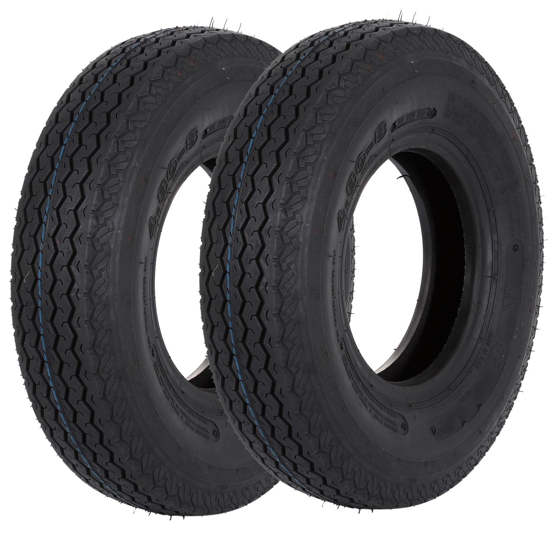 Set Of 2 Hykolity Highway Boat Utility Trailer Tire 4.80-8 4.8-8 480-8, Lrc 6Pr, Load Range C