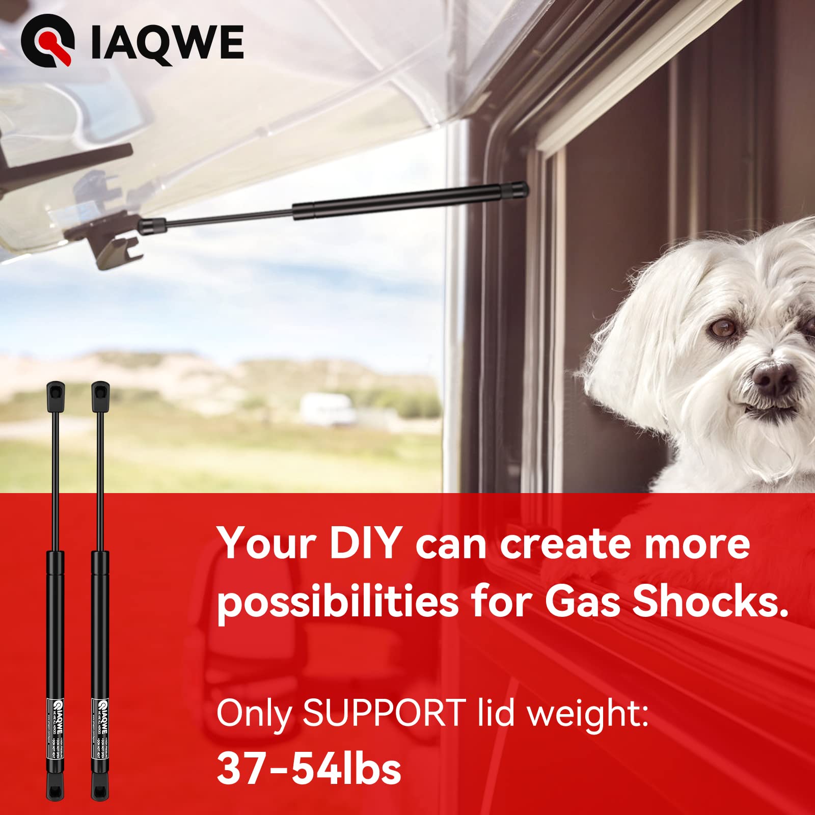 C16-04155 17' 49Lbs/218N Gas Struts For Leer Are Snugtop Truck Camper Shell Rear Topper Window Tool Box Lid Gas Spring Shock Lift Support By Iaqwe, 2 Pack