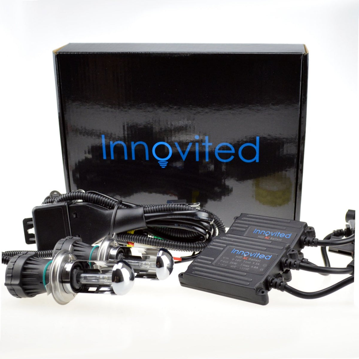 Innovited H4-3 9003 5000K Bi Xenon Hi/Lo Hid Xenon Bulb X (1 Pair) Bundle With 2 X 35W Digital Slim Ac Ballast - Pure White