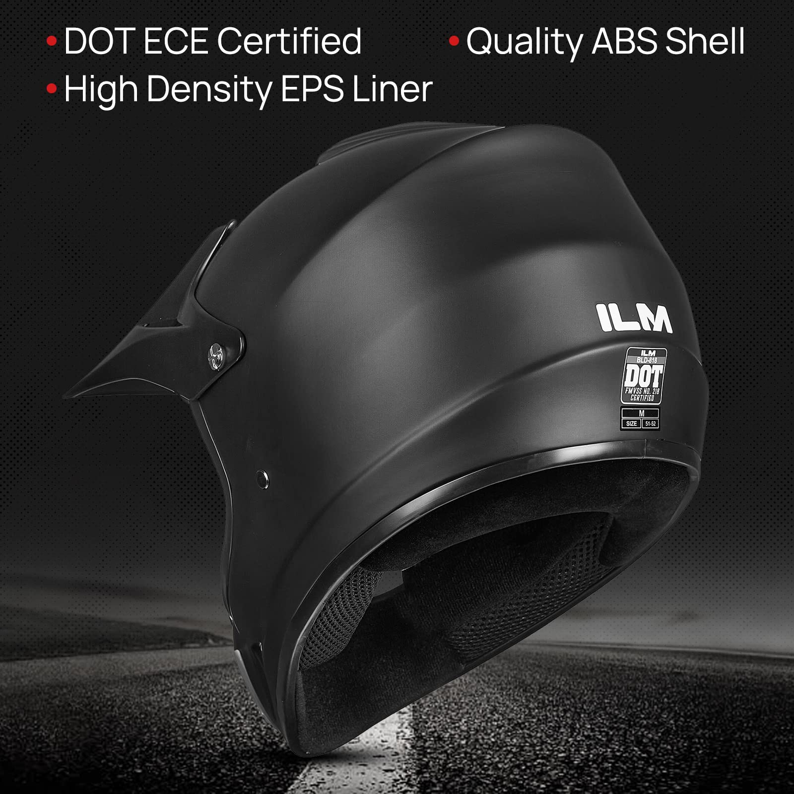 ILM Youth Kids Dirt Bike Helmet ATV Motocross DOT Off-Road Street Helmet Goggles Gloves Full Face Protective Helmet Model BLD-81