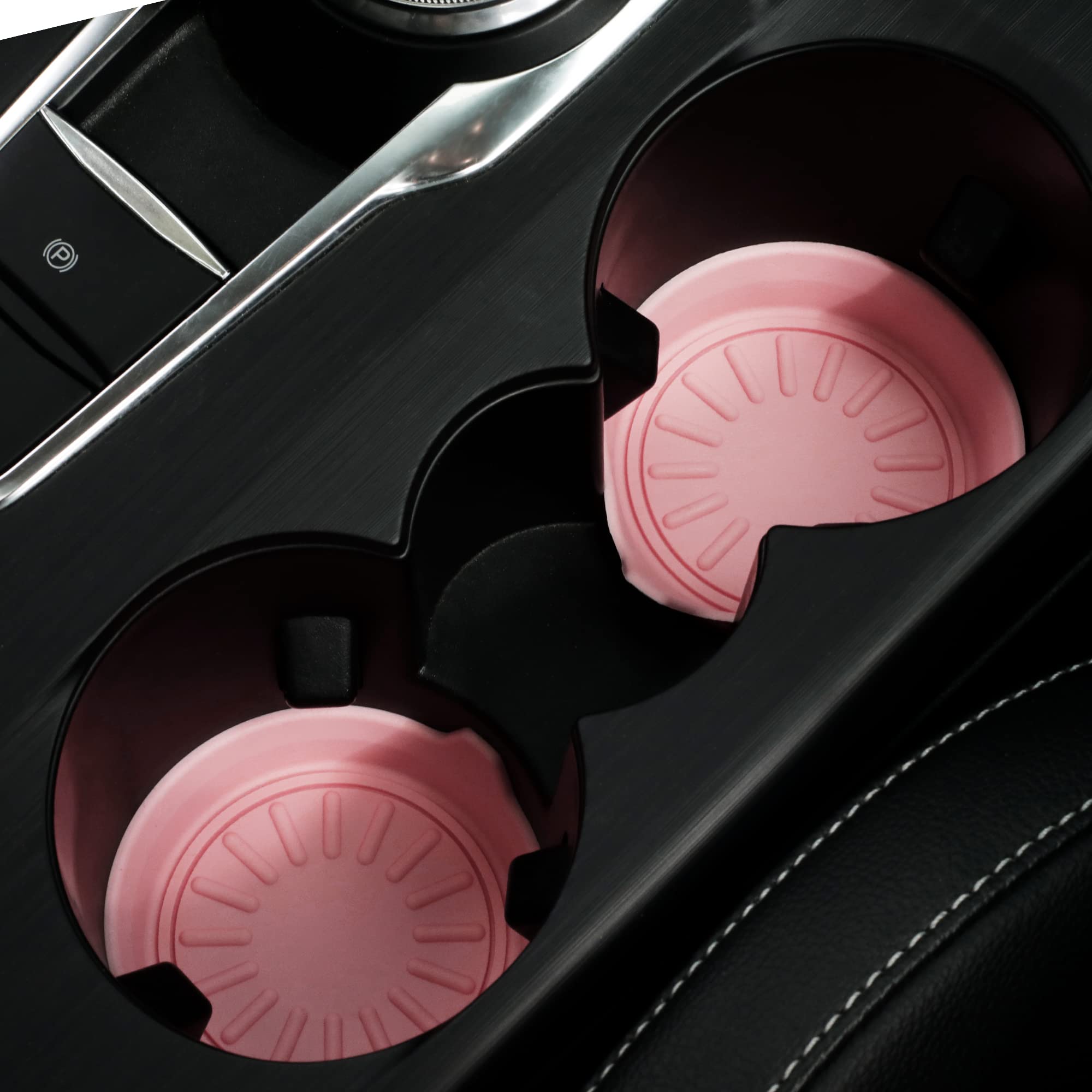 Sparta Car Coasters For Cup Holders, Silicone Cup Holder Coasters, Universal Vehicle Interior Accessories - 4 Pack, 3-1/8 '' Dia