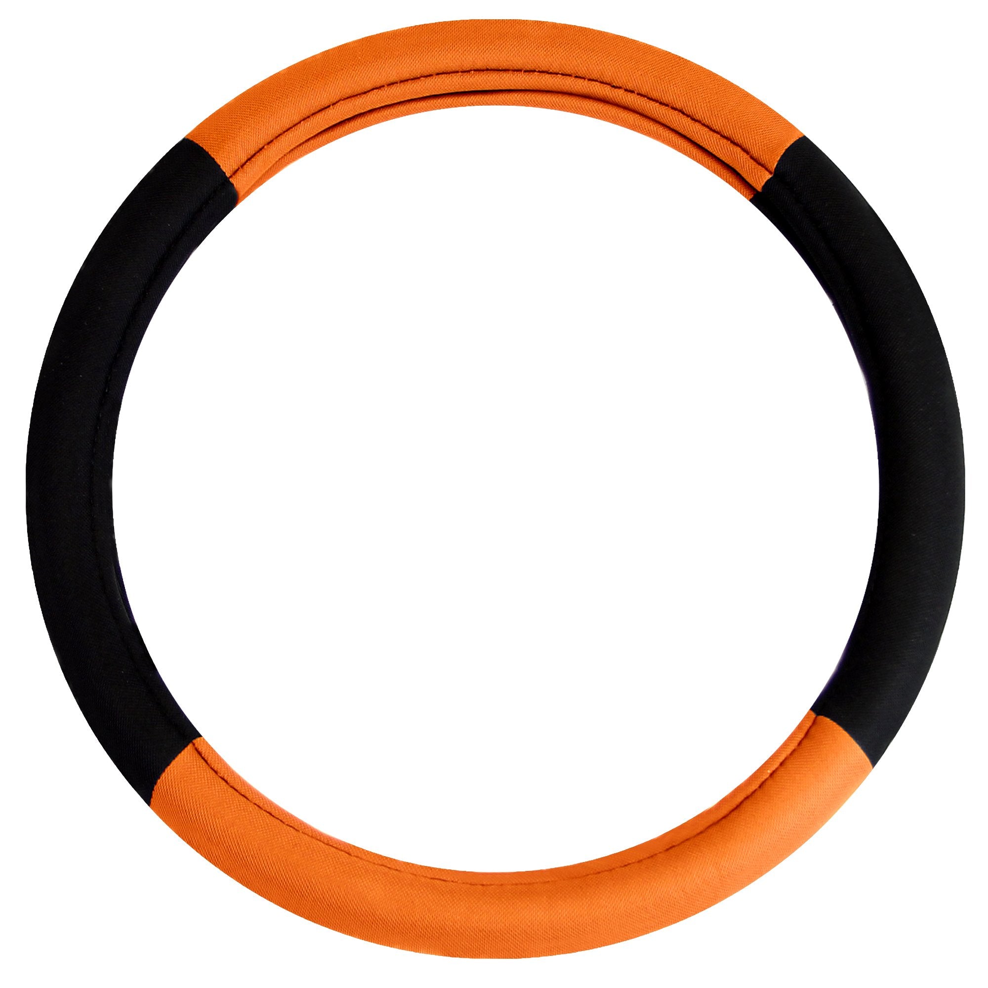 Fh Group Universal Fit Modernistic And Seat Belt Pads Combo Set Steering Wheel Cover Fits Most Cars, Suvs Orange