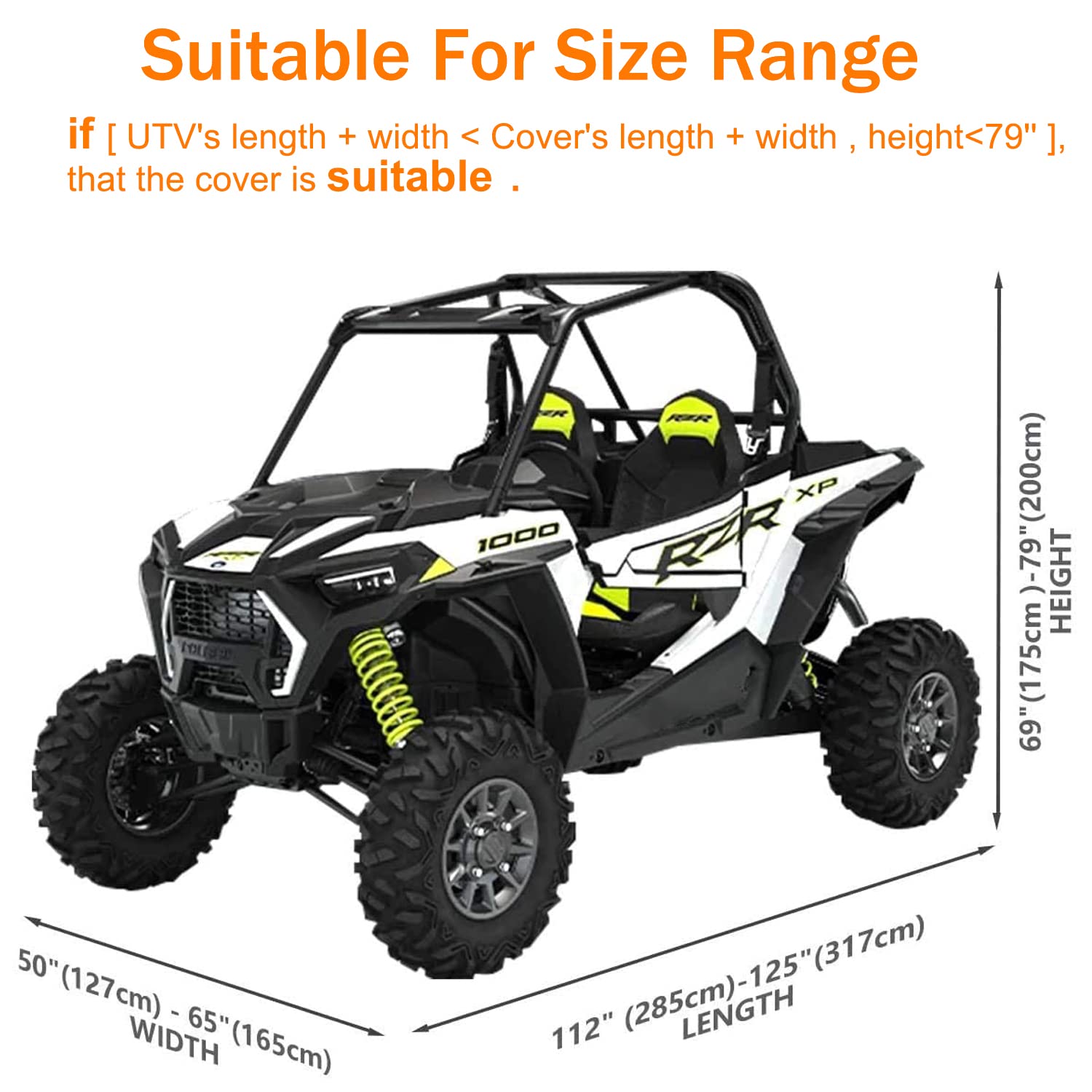 Neverland Utv Cover Waterproof 420D Heavy Duty 2-3 Seater/4-6 Seater Side By Side Ranger Cover For Polaris Rzr Xp Yamaha Yxz Can-Am Kawasaki
