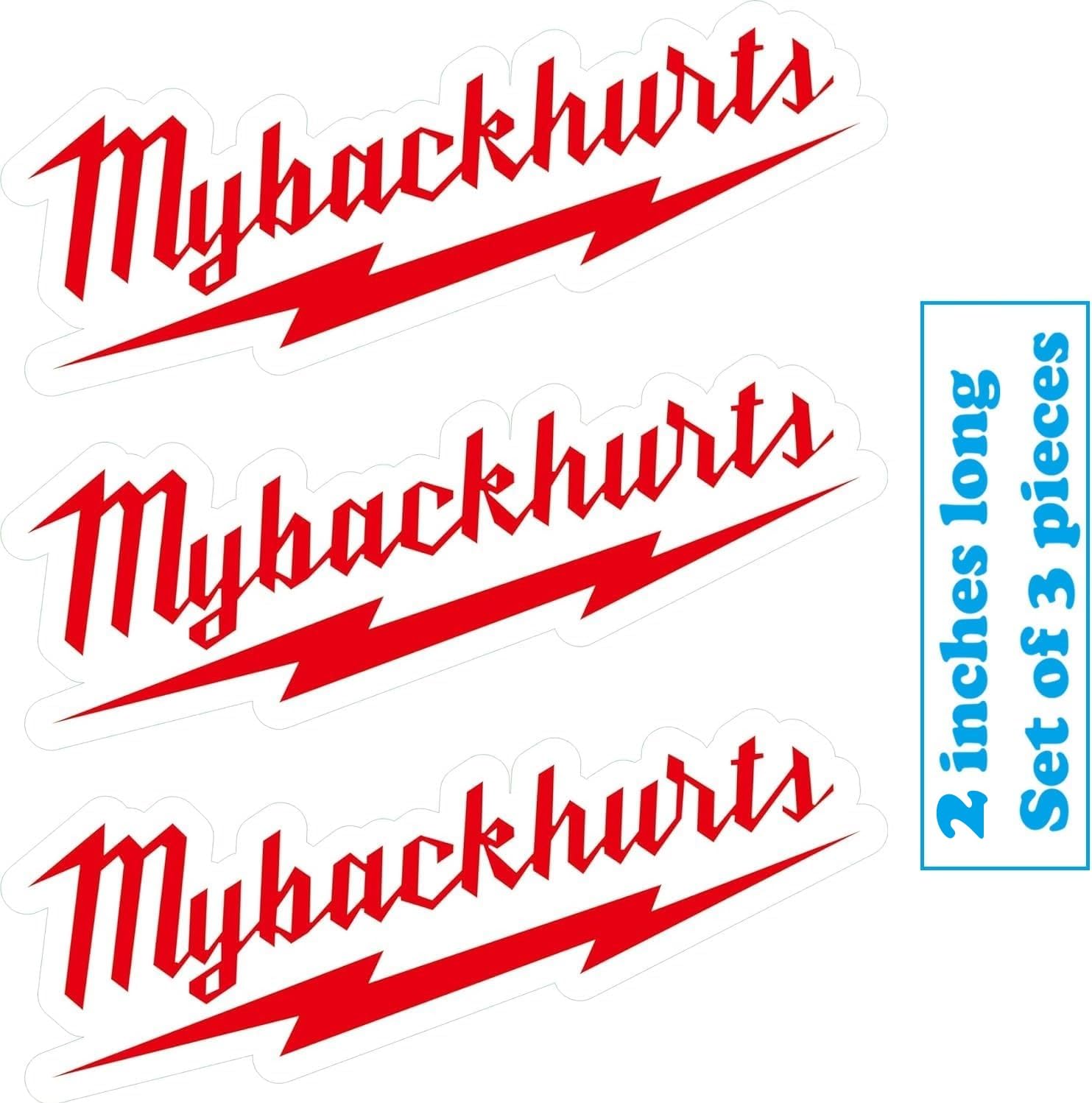 3Pcs My Back Hurts Funny Builder Electrician Construction Welder Carpenter Sticker Decal - For Car, Laptop, Motorcycle Or Any Sm