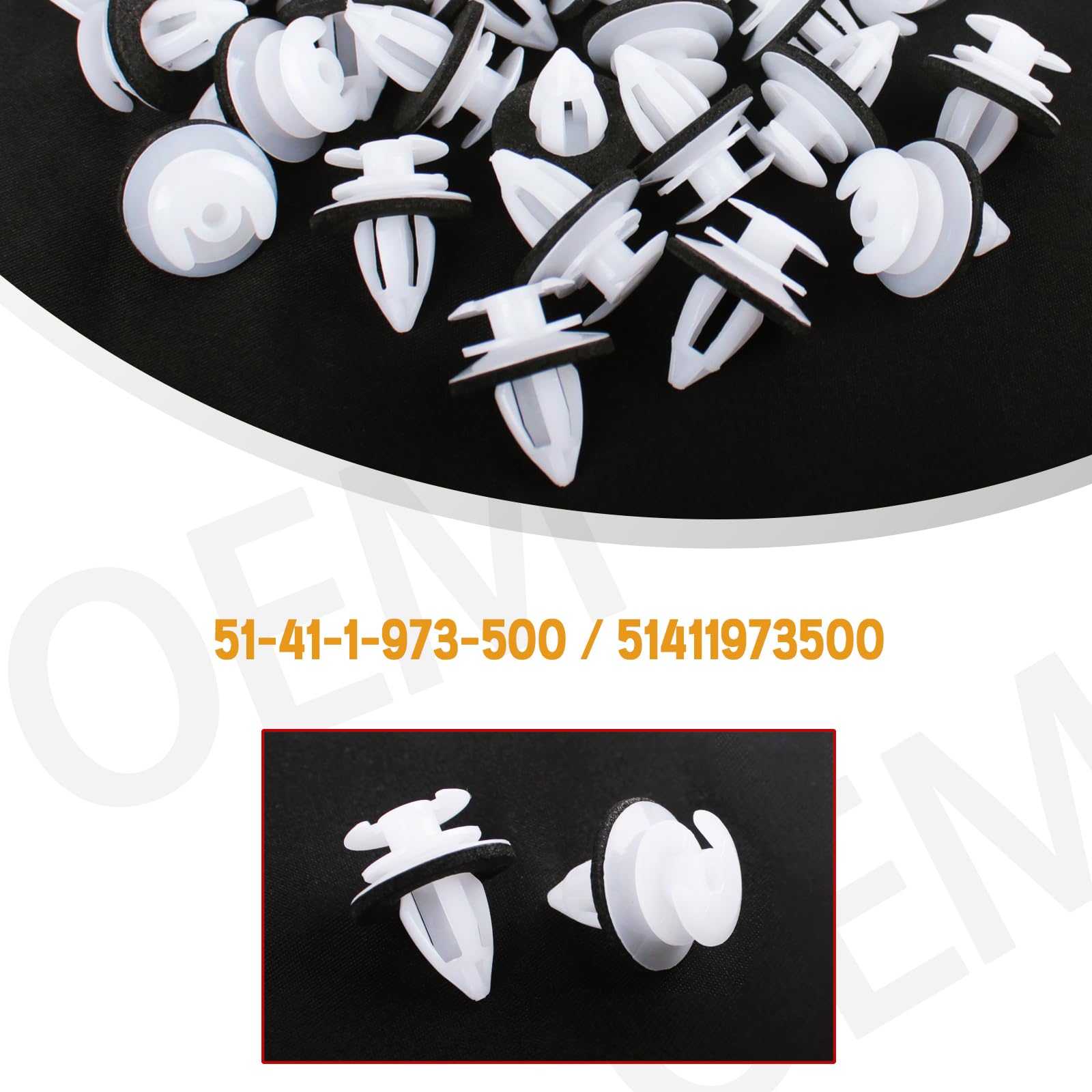 Xislet 120Pcs Door Trim Panel Retainer Clips Compatible With Bmw 3 5 7 Series E36 E34 E38 E39 M3 X1, X3, X4, X5, X6 Replace 5141