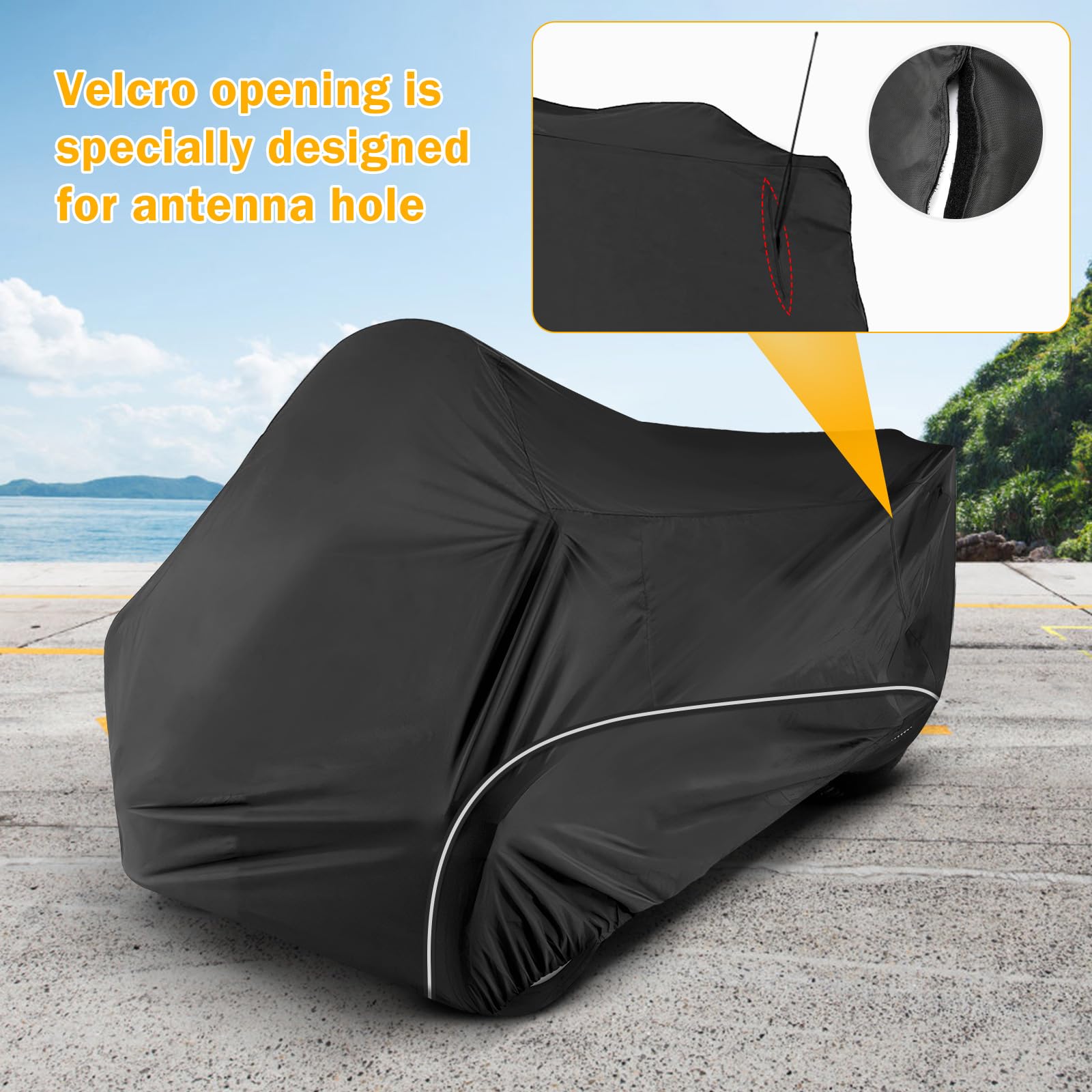 Full Cover Compatible With Polaris Slingshot With Roof, 420D Oxford Cloth Windshield Cover Waterproof Windproof All Weather Prot