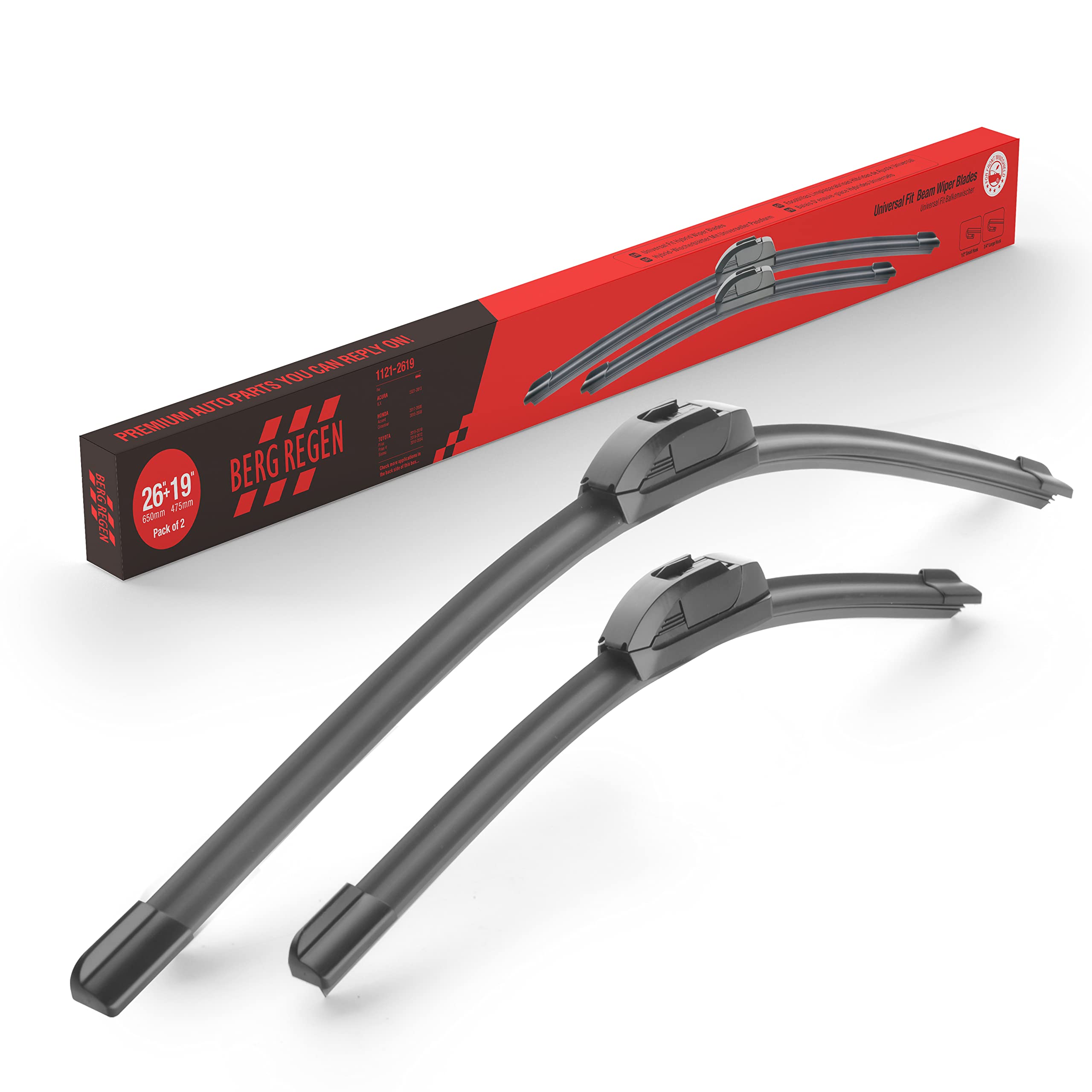 Oem Quality Performance Premium Windshield Wiper Blades 26 And 19,All-Season Auto Replacement Wiper Blades,Fit Honda Accord 2017