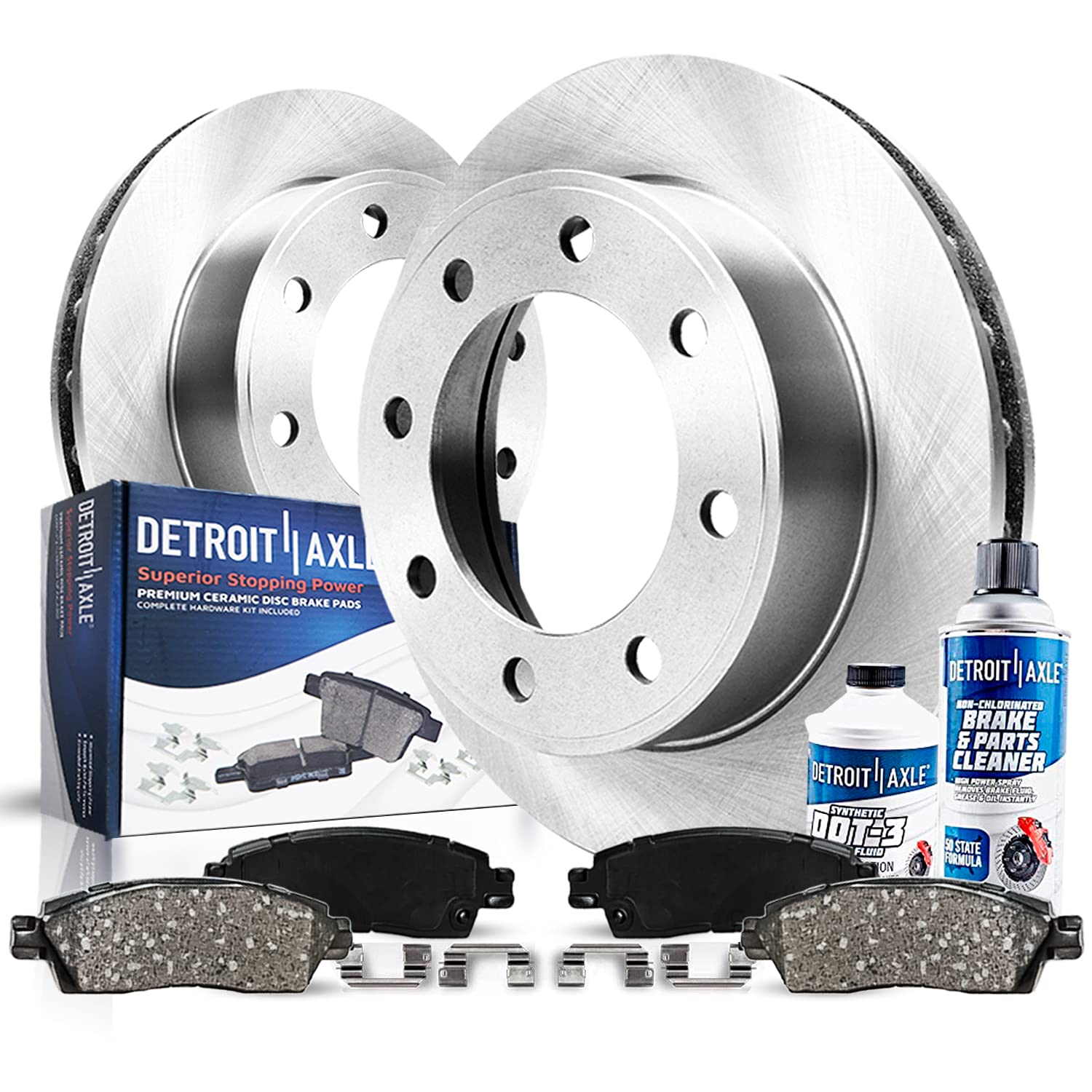 Detroit Axle - Rear Brake Kit for Chevrolet GMC Silverado Sierra Suburban Yukon XL 2500 HD [4.63 Inch Diameter Center Hole] Brak