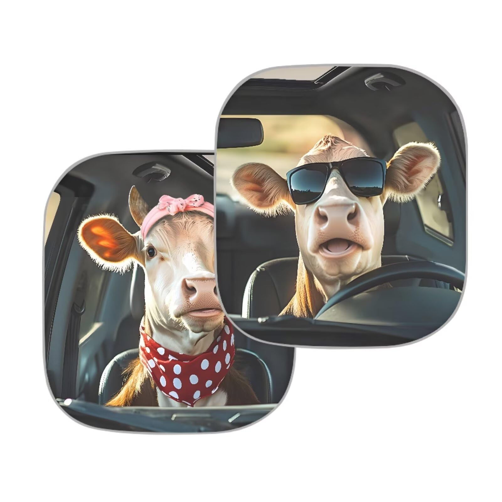 Renewold Funny Cow Animal Driving Car Windshield Sun Shade Auto Front Window Sunshade Keep Vehicle Cool Sun Visor Shield For Mos