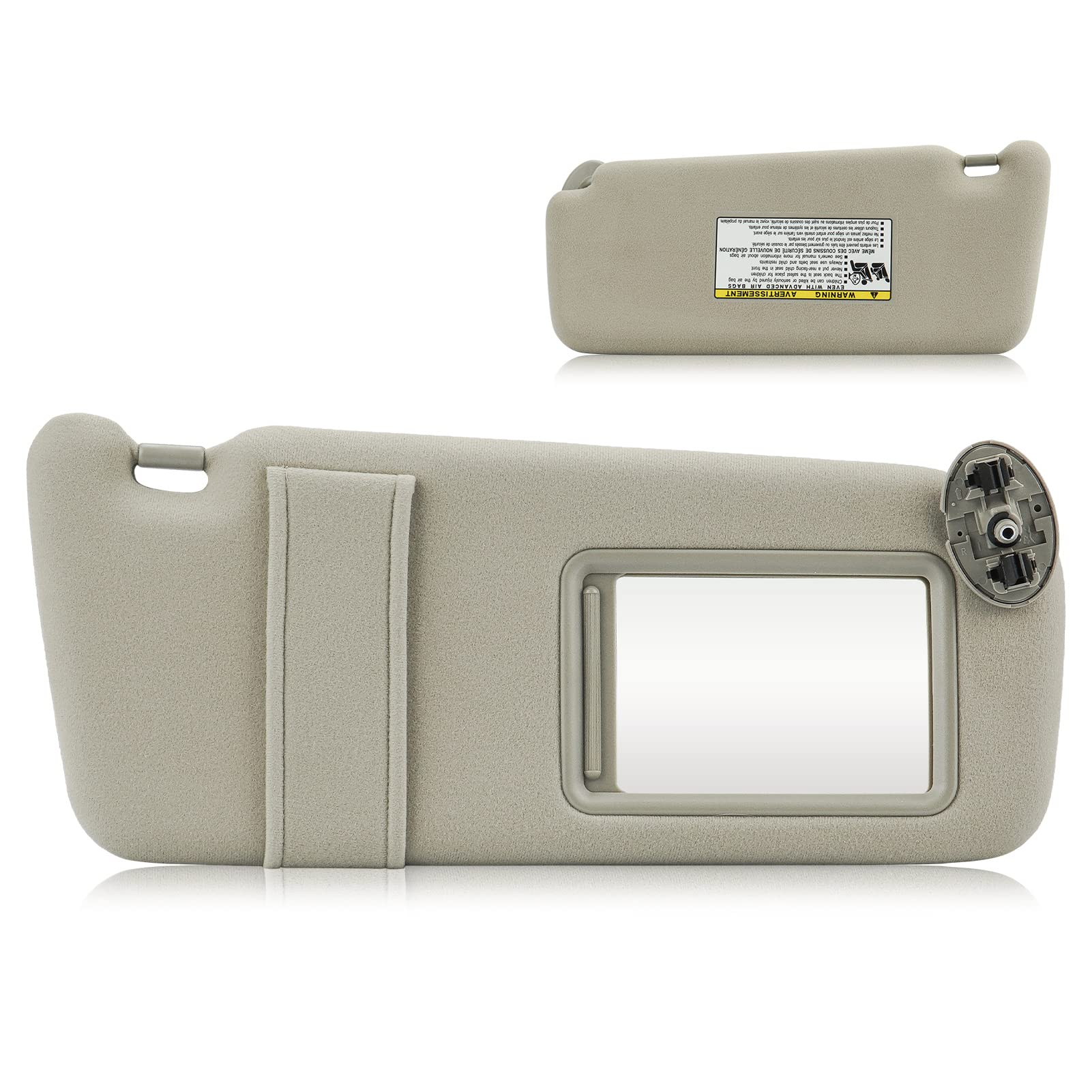 Sun Visor For 2007-2011 Toyota Camry Without Sunroof, Right Passenger Side Beige Sunvisor Replacement 74310-06750-E0