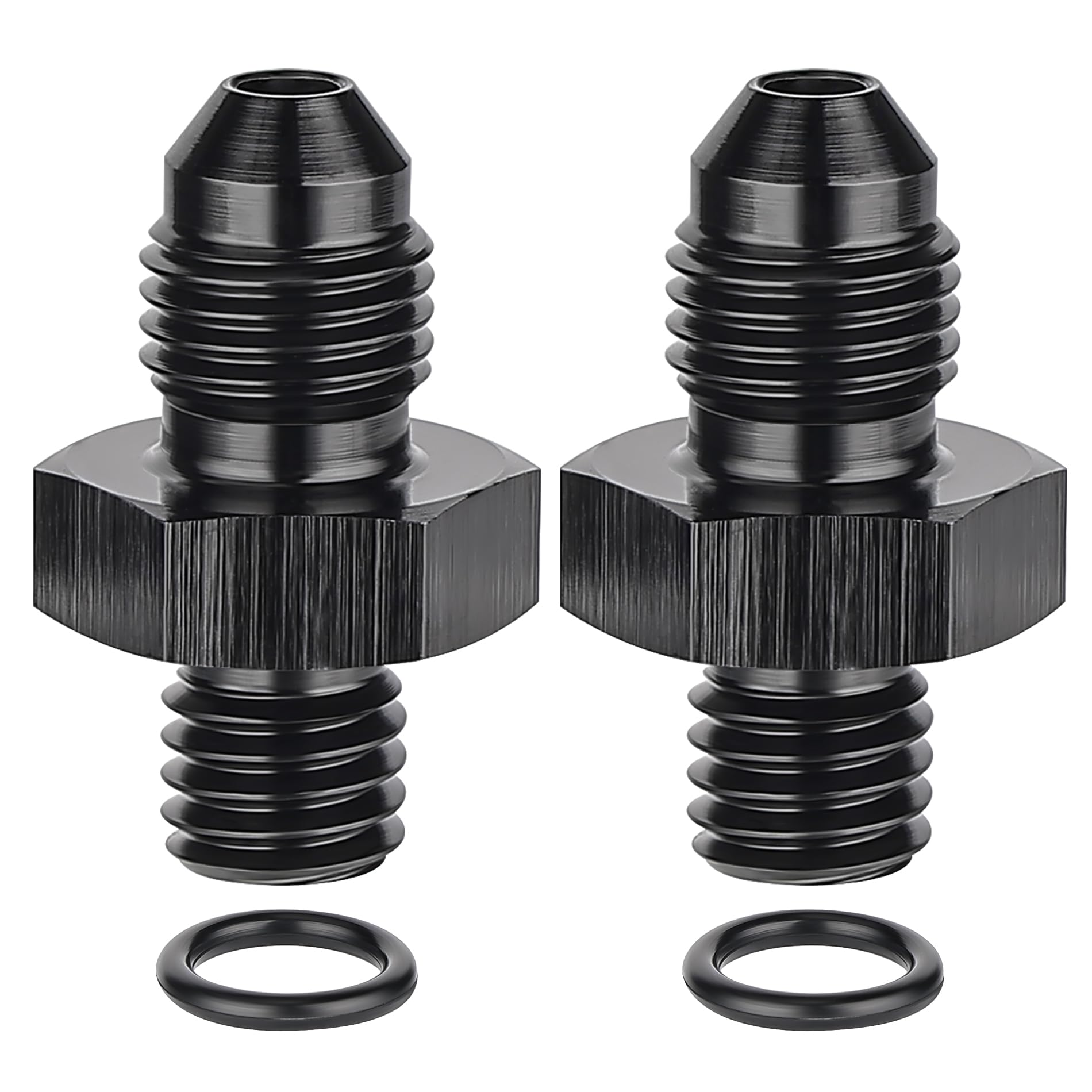 Evil Energy 3An Male Flare To M8 X 1.25Mm Male Metric Fitting Adapter Aluminium Alloy 2Pcs